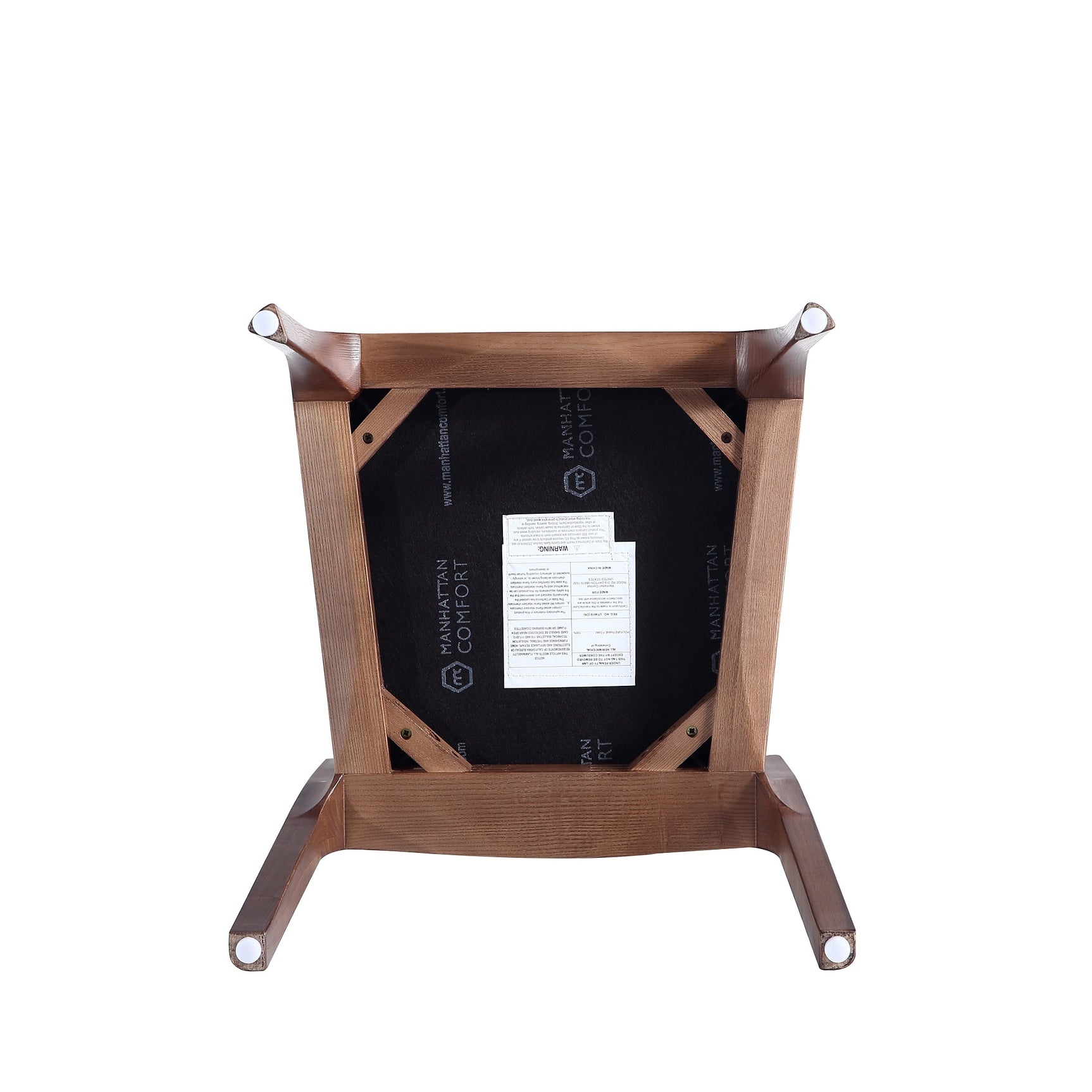 Moderno Stackable Dining Chair in Walnut and Black (Set of 2) - Ornate Home