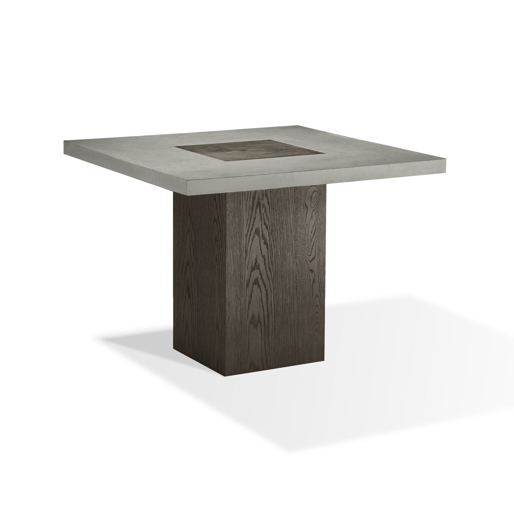 Modesto Concrete Top Wood Base Dining Table in Natural Concrete and French Roast - Ornate Home