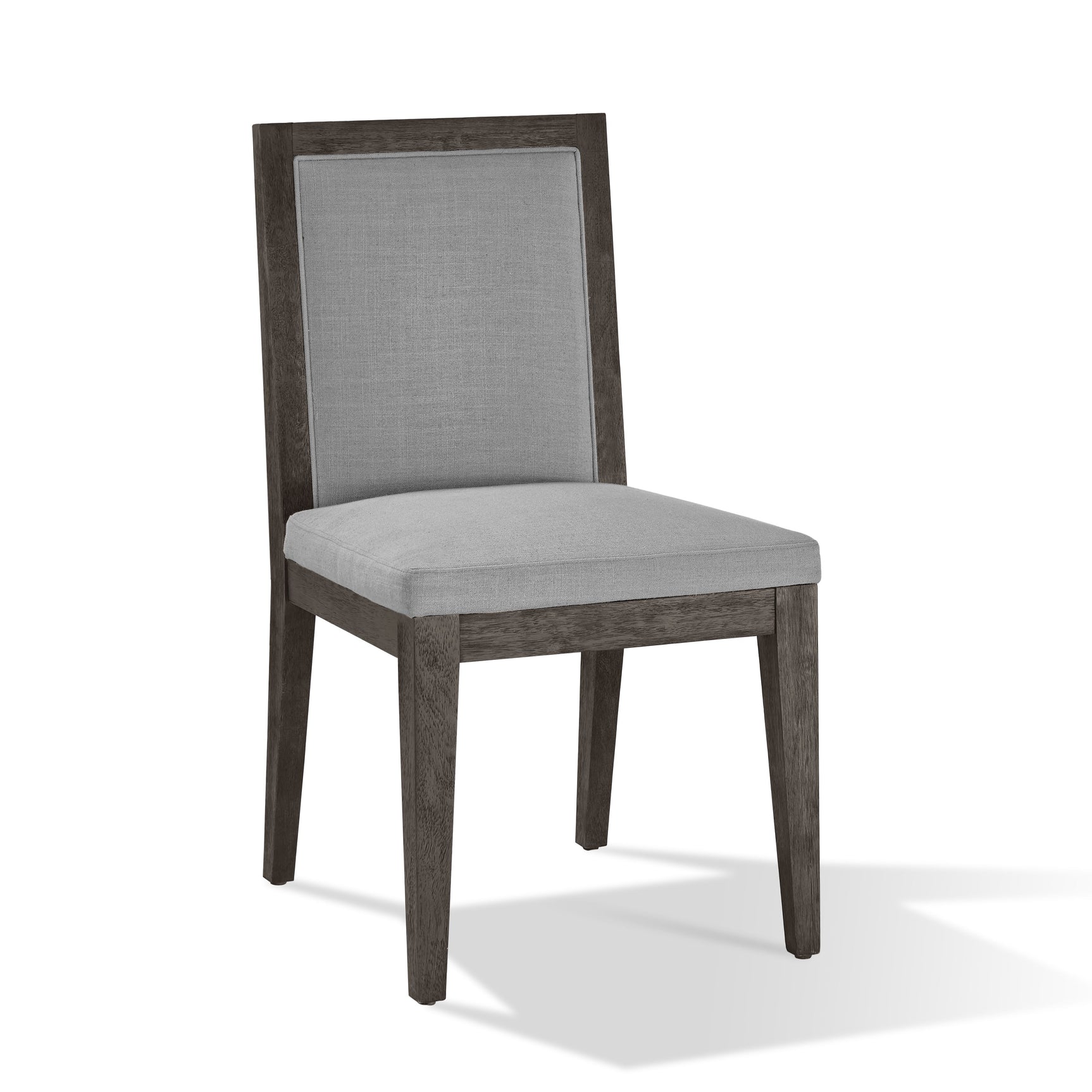 Modesto Wood Frame Upholstered Side Chair in Koala Linen and French Roast (Set of 2) - Ornate Home