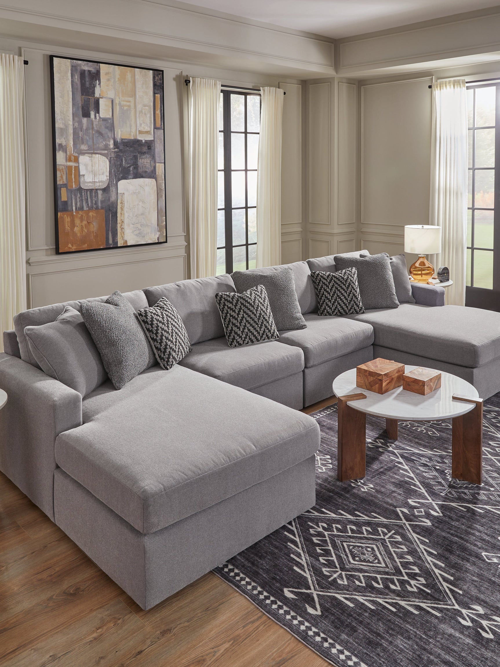 Modmax Granite 4-Piece U Shape Sectional with Double Chaise (Online Special Price) - Ornate Home