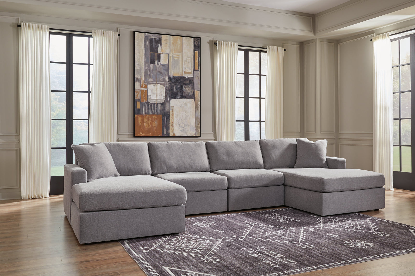 Modmax Granite 4-Piece U Shape Sectional with Double Chaise (Online Special Price) - Ornate Home