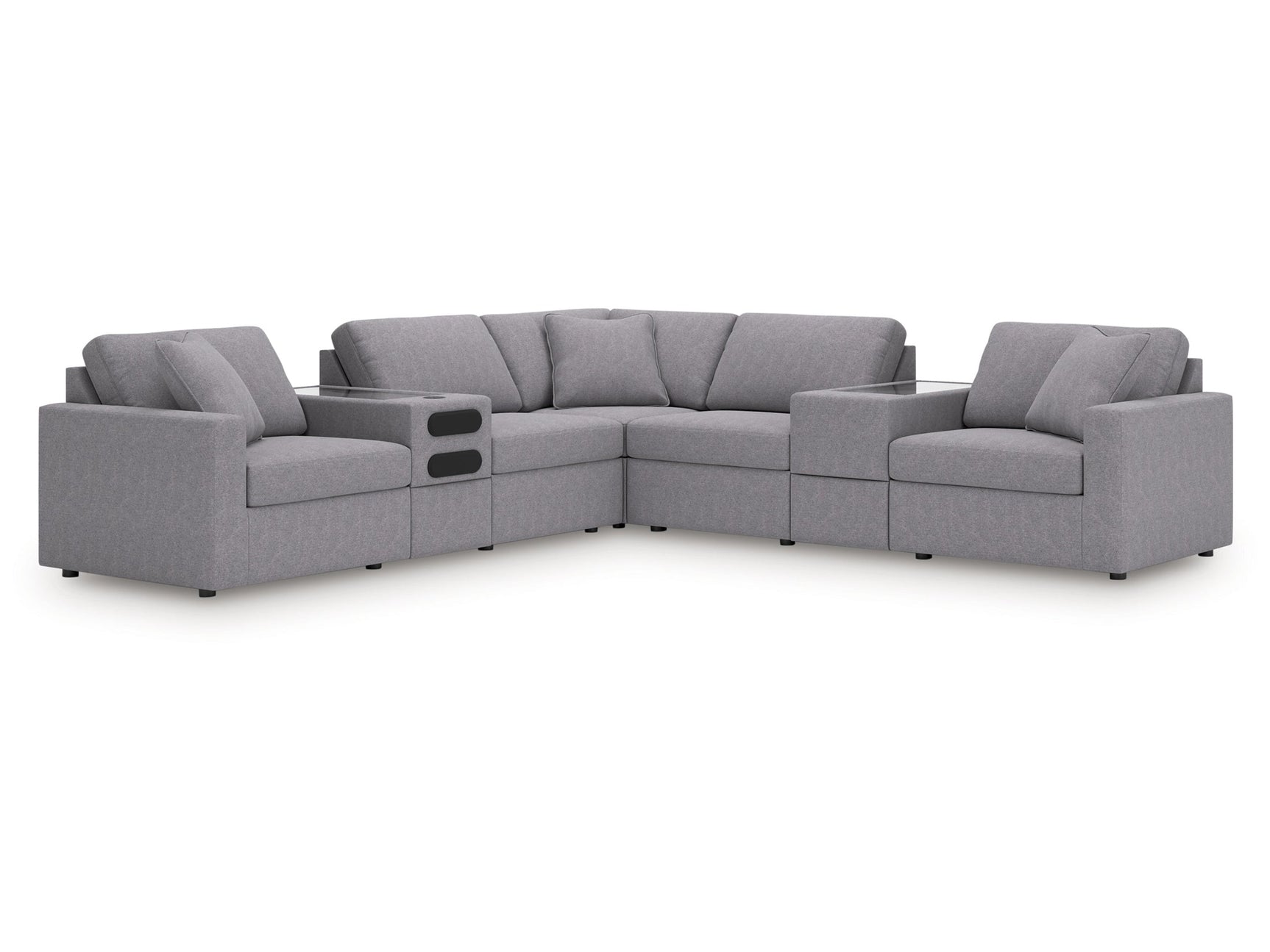 Modmax Granite 7-Piece Balanced Sectional with Audio and Storage Consoles (Online Special Price) - Ornate Home