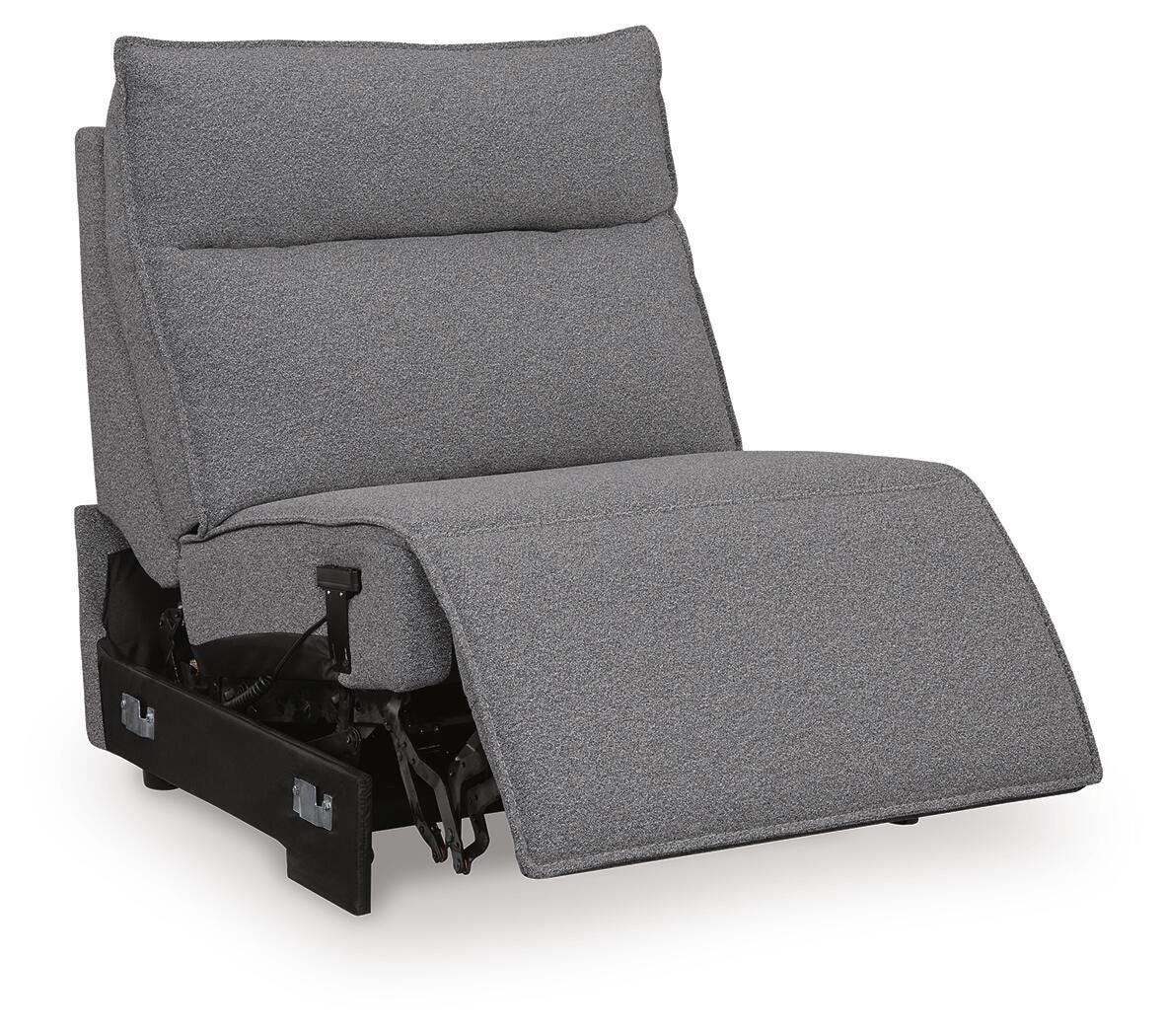 Modmax II Salt and Pepper 7-Piece Power Reclining Sectional with Audio Consoles - Ornate Home