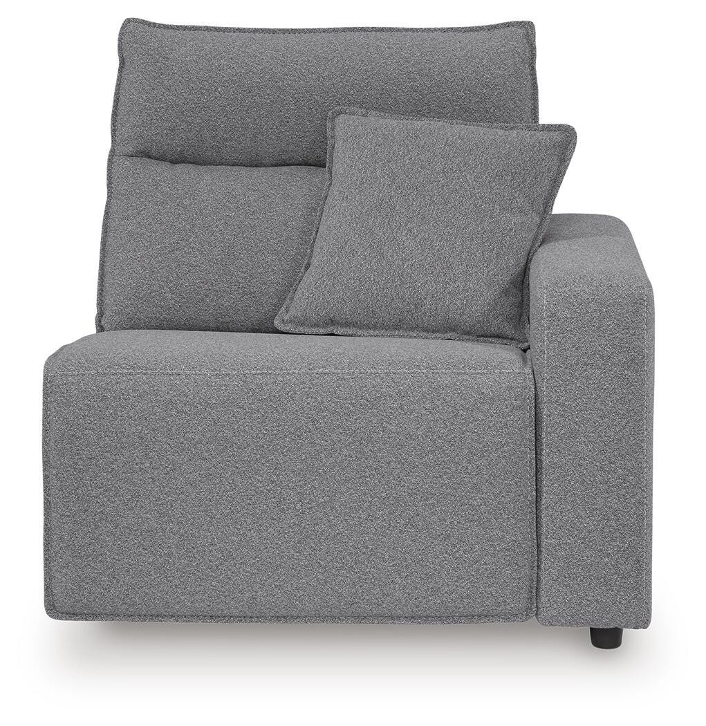 Modmax II Salt and Pepper 7-Piece Power Reclining Sectional with Audio Consoles - Ornate Home