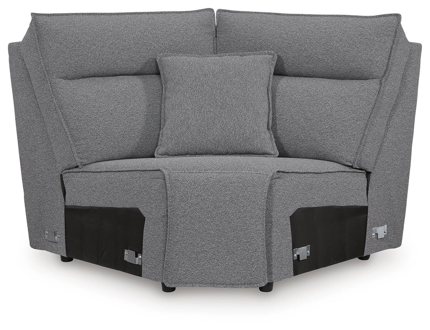 Modmax II Salt and Pepper 7-Piece Power Reclining Sectional with Audio Consoles - Ornate Home