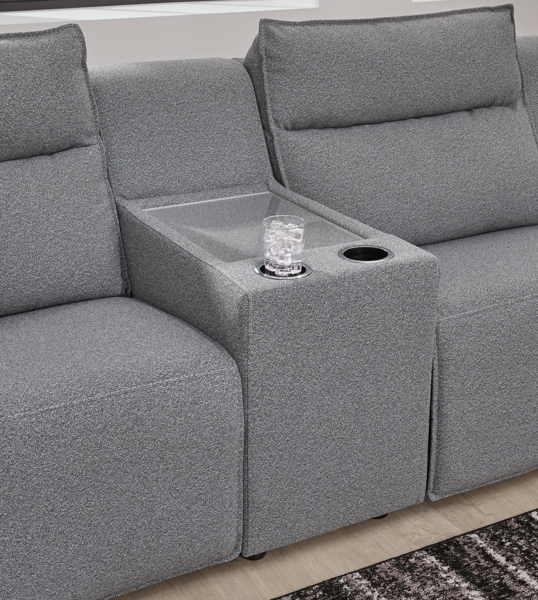 Modmax II Salt and Pepper 8-Piece Power Reclining Sectional with Console (Online Special Price) - Ornate Home