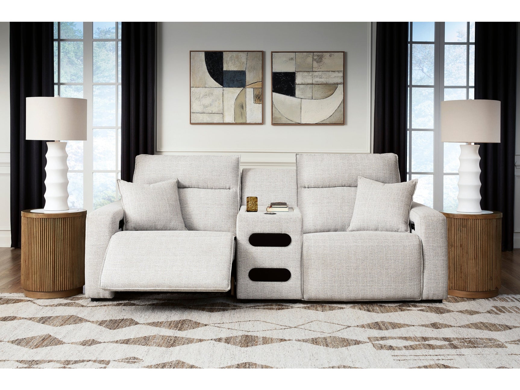 Modmax II Stone 3 Pc Power Reclining Sectional (Online Special Price) - Ornate Home