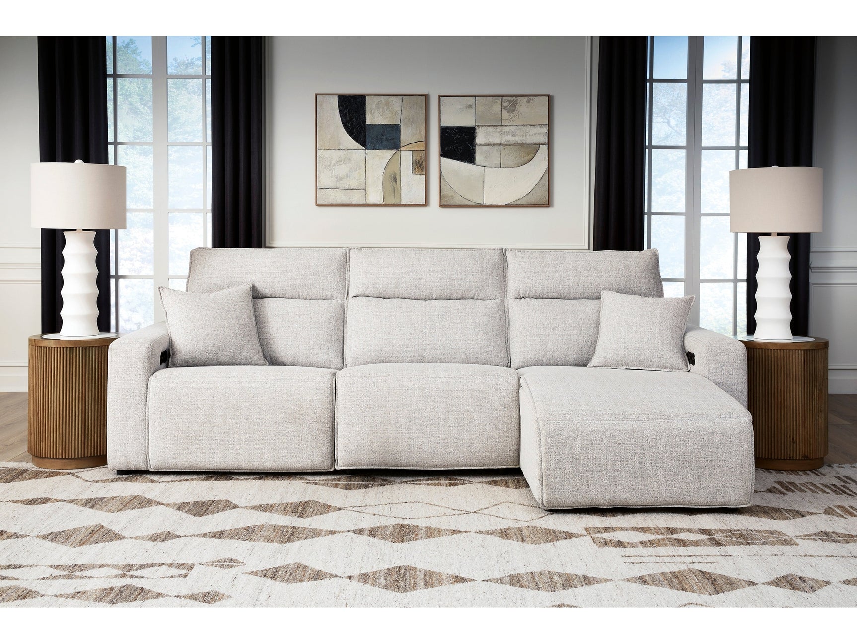 Modmax II Stone 3 Pc Reclining Sofa Chaise - Ornate Home