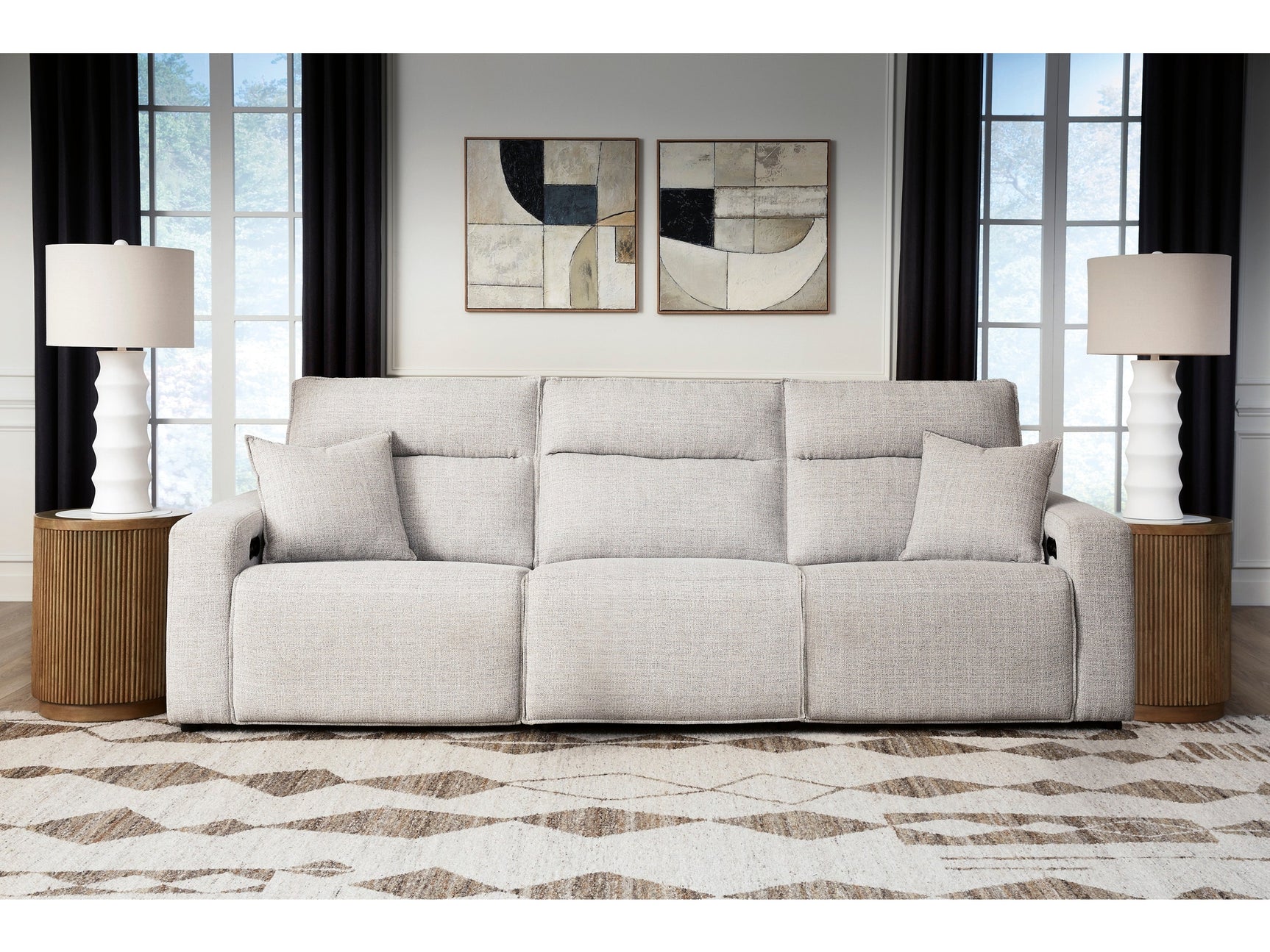 Modmax II Stone 3-Piece Power Reclining Sectional - Ornate Home