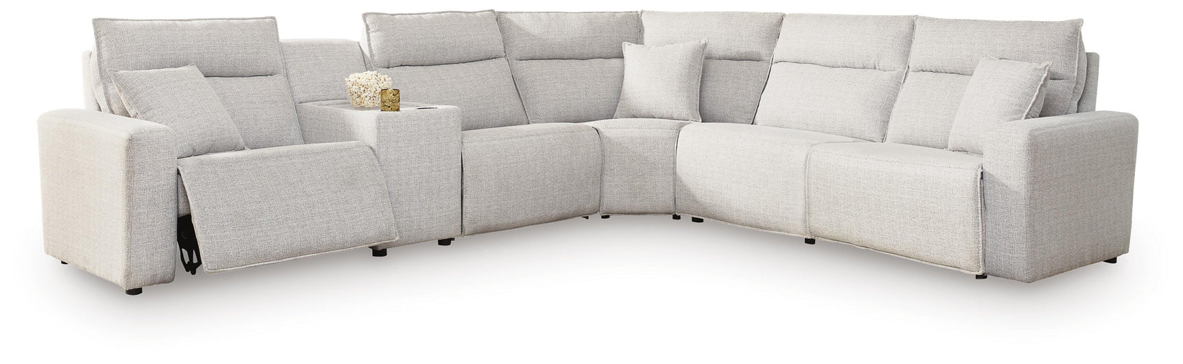 Modmax II Stone 6-Piece Power Reclining Sectional with Console