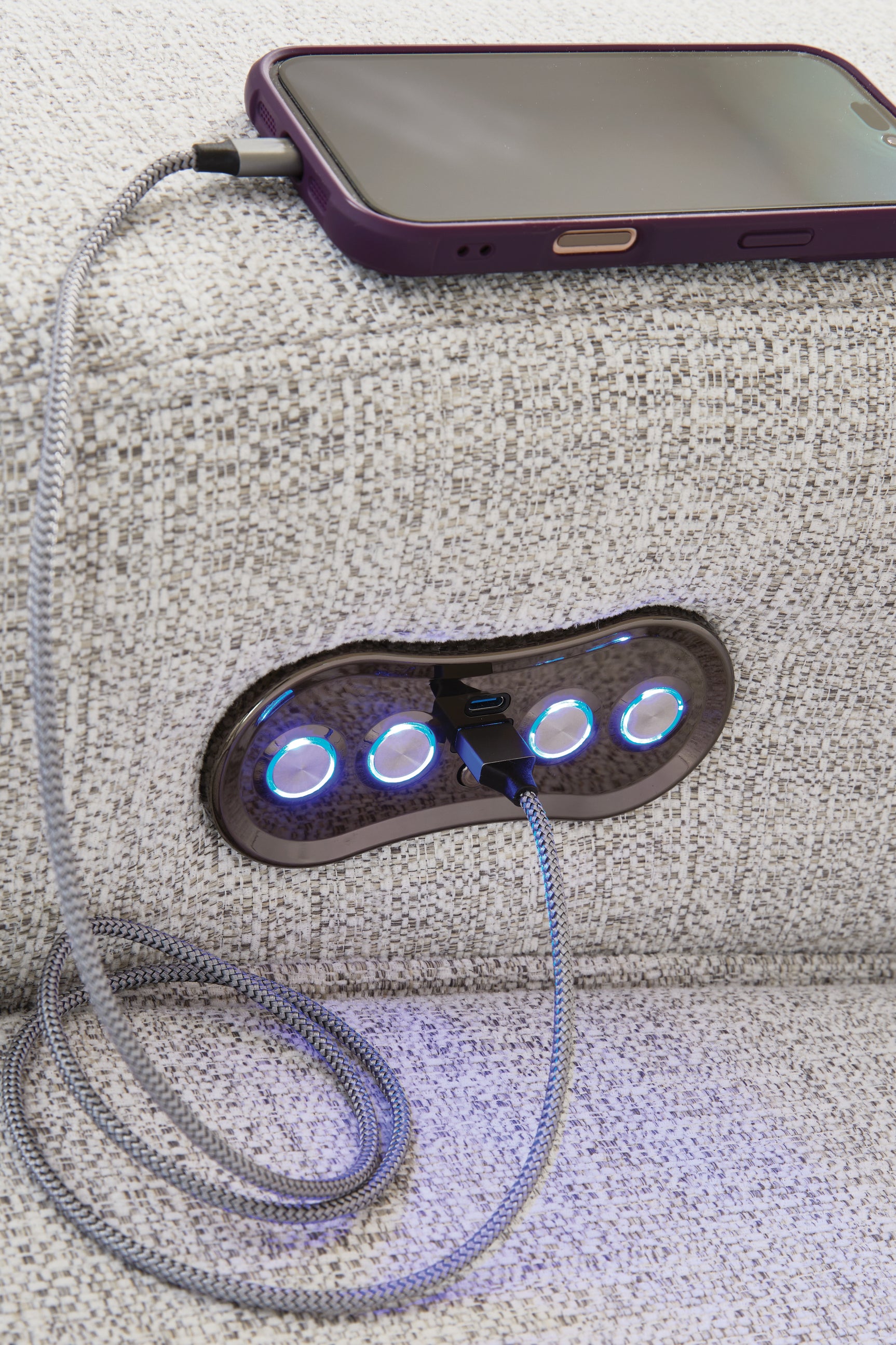 Modmax II Stone 6-Piece Reclining Sectional with Console - Ornate Home