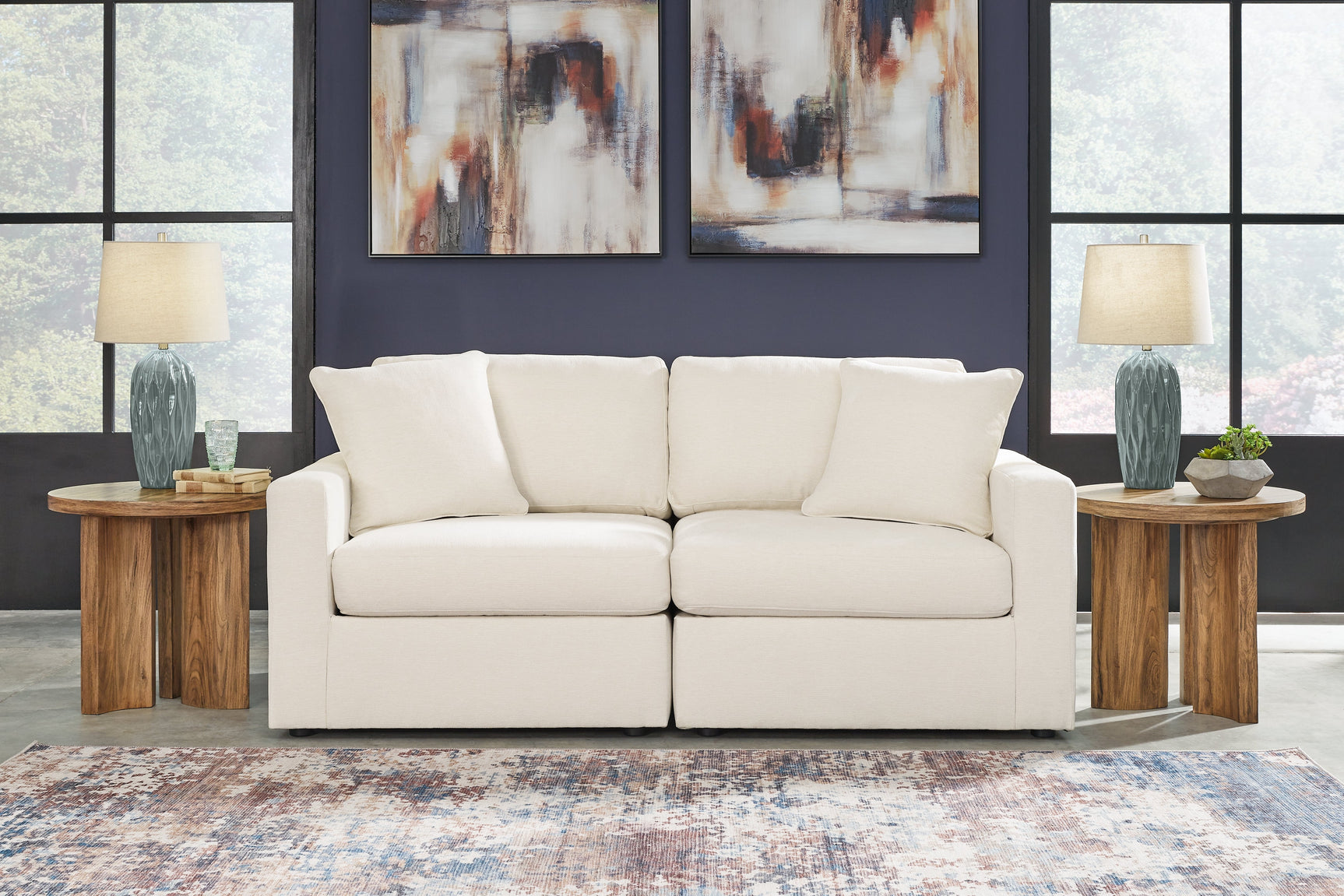 Modmax Oyster 3-Piece Sectional Sofa and 2-Piece Sectional Loveseat w/ Console (Online Special Price) - Ornate Home