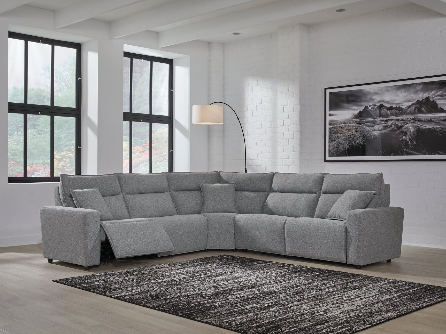 Modmax Salt and Pepper 5-Piece Power Reclining Sectional (Online Special Price) - Ornate Home
