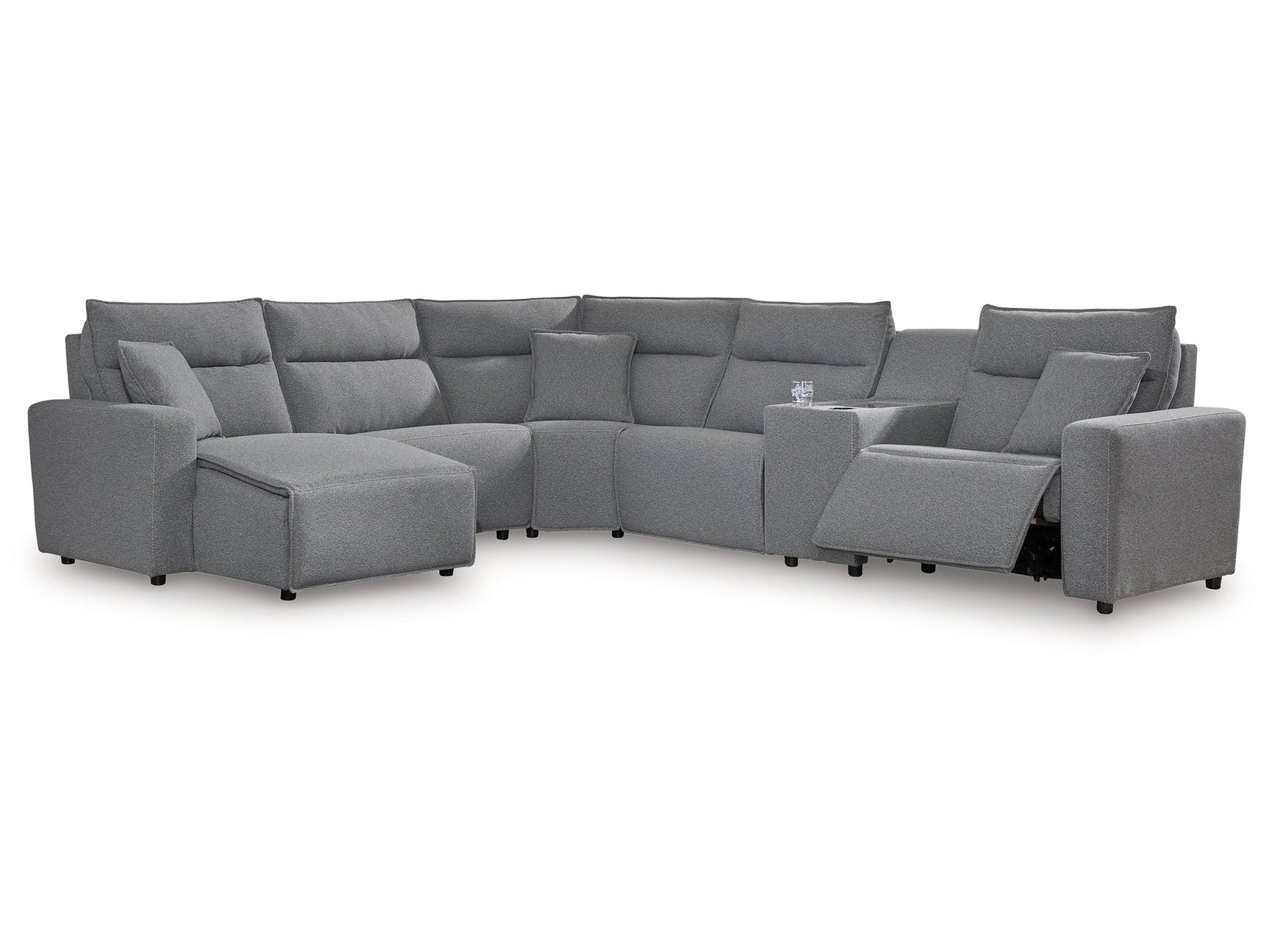 Modmax Salt and Pepper 6-Piece Power Reclining Sectional with Chaise - Ornate Home
