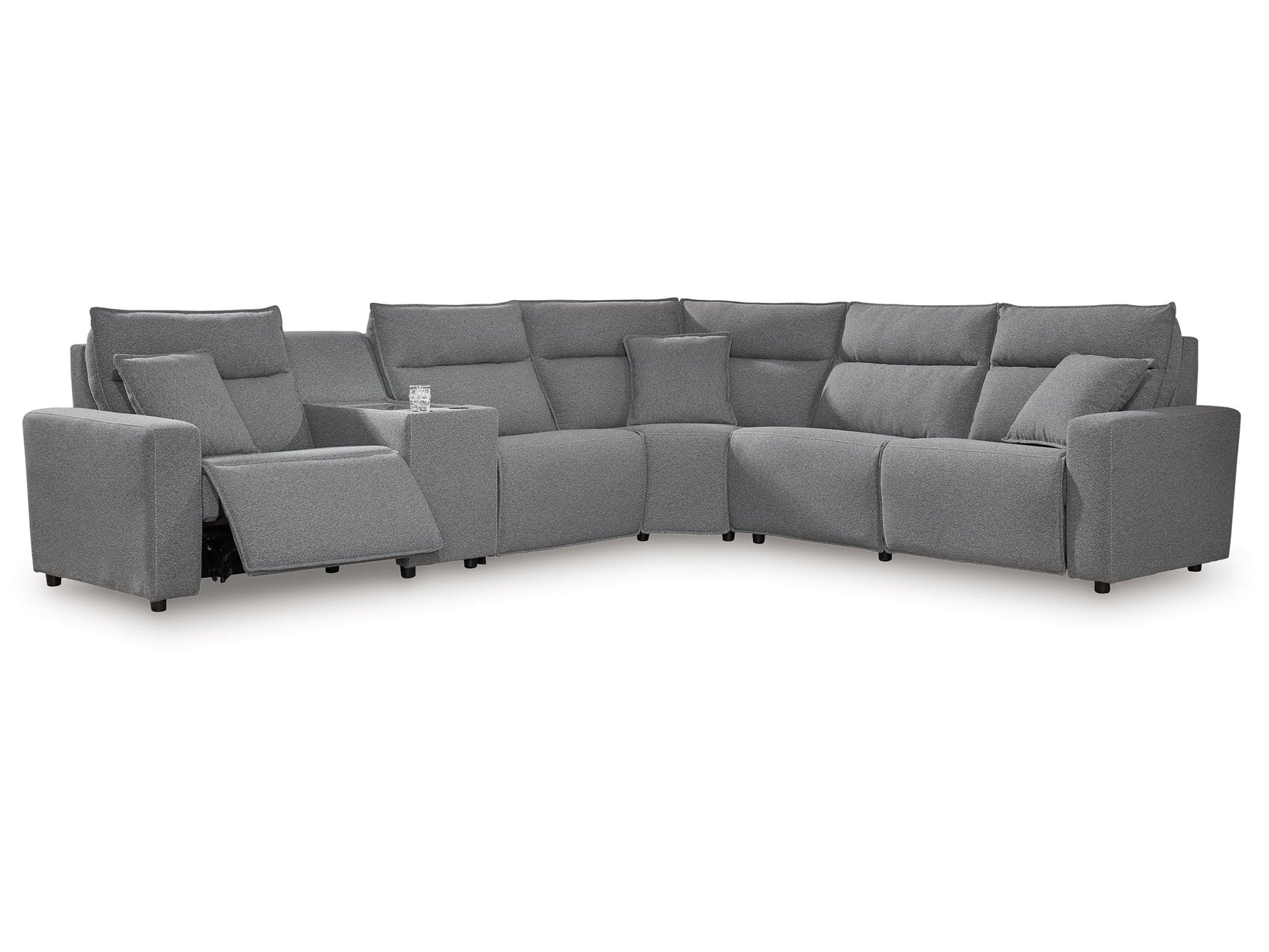 Modmax Salt and Pepper 6-Piece Reclining Sectional with Console (Online Special Price) - Ornate Home