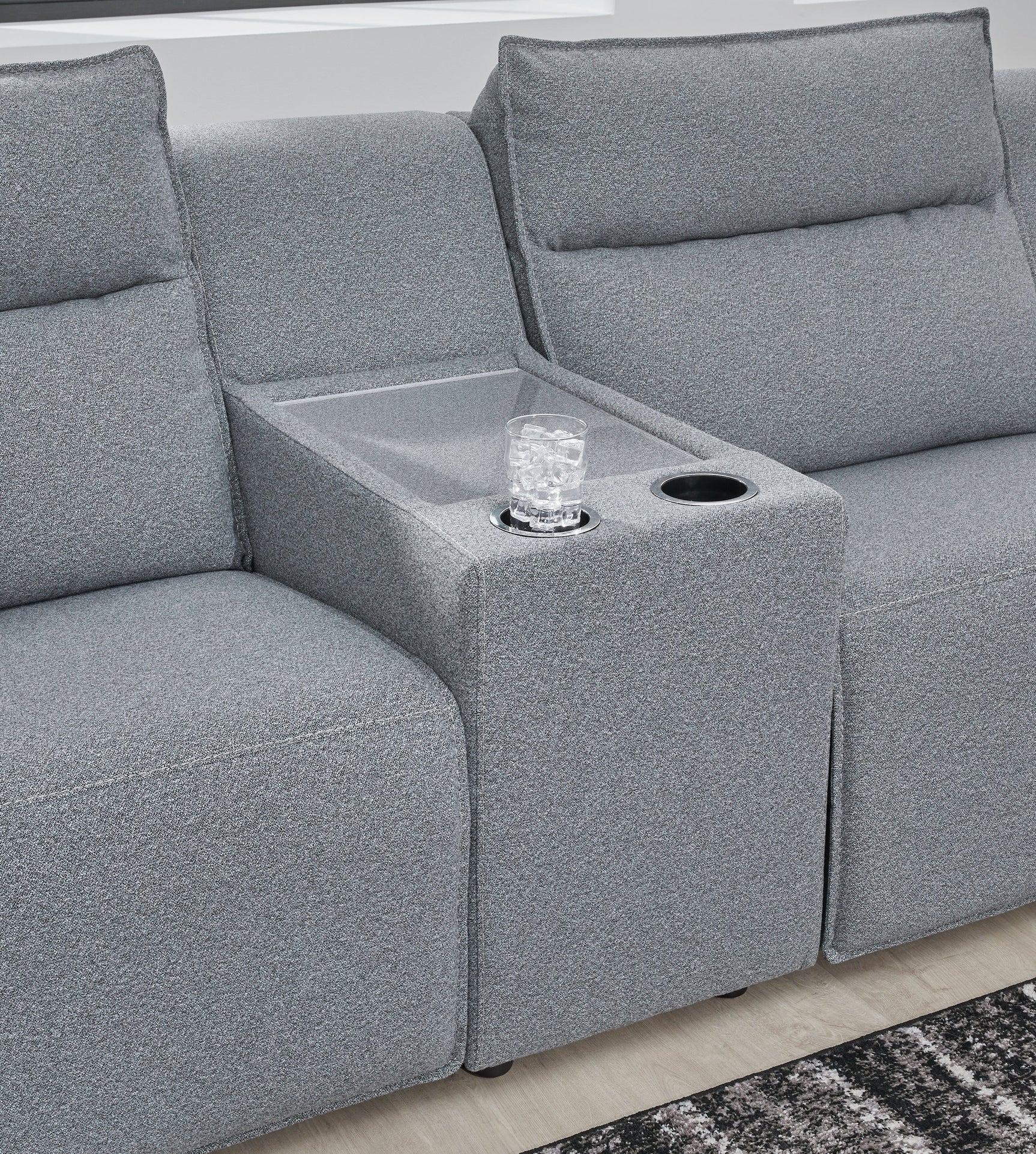 Modmax Salt and Pepper 6-Piece Reclining Sectional with Console (Online Special Price) - Ornate Home