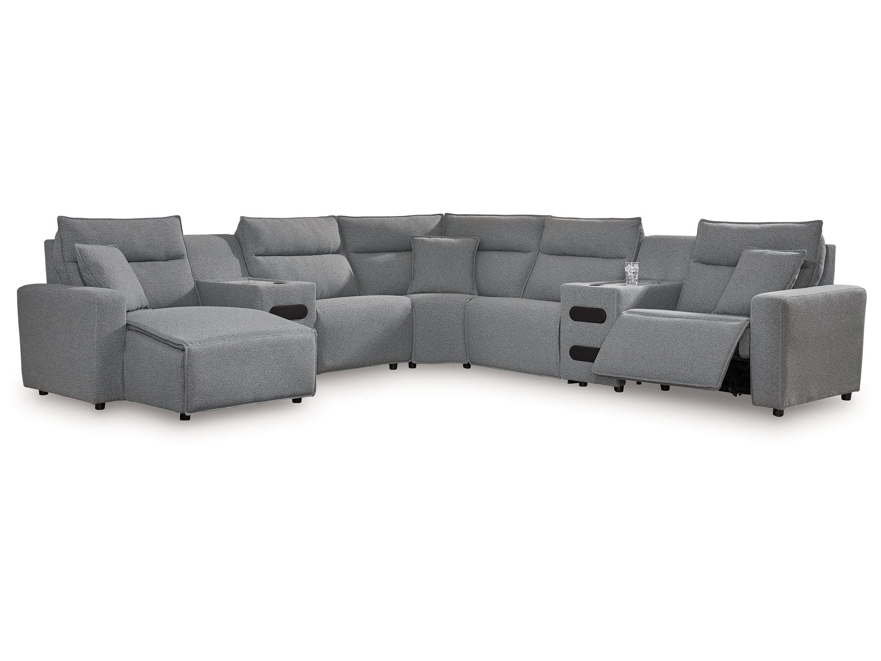 Modmax Salt and Pepper 7-Piece Power Reclining Sectional with Chaise (Online Special Price) - Ornate Home