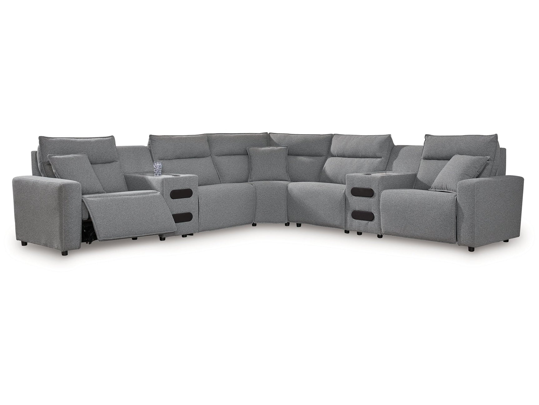 Modmax Salt and Pepper 7-Piece Power Reclining Sectional with Chaise (Online Special Price) - Ornate Home