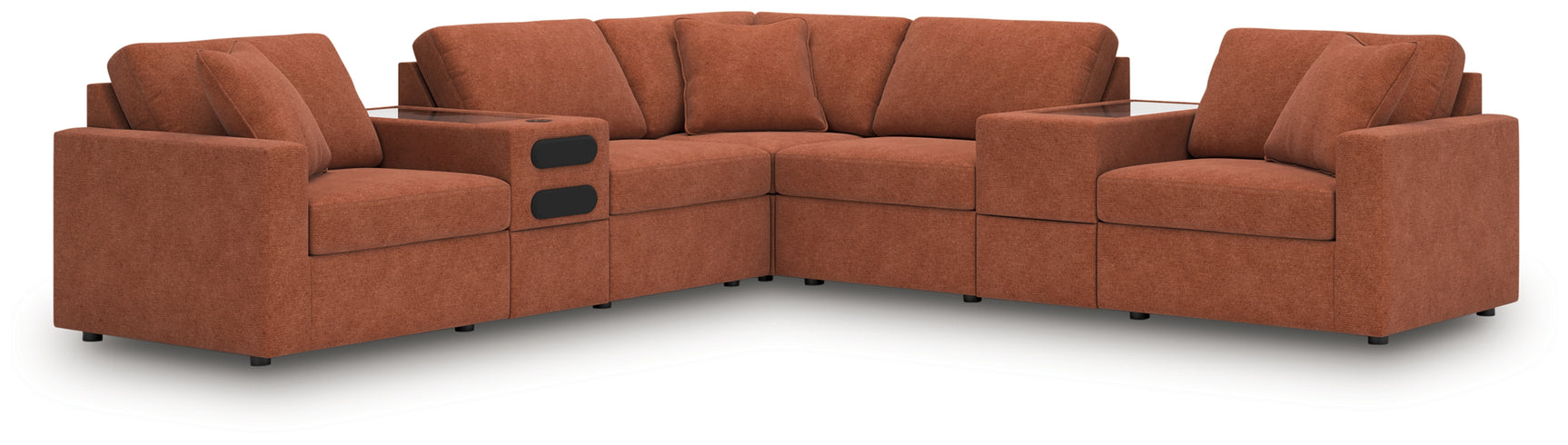 Modmax Spice 7-Piece Balanced Sectional with Audio and Storage Consoles - Ornate Home