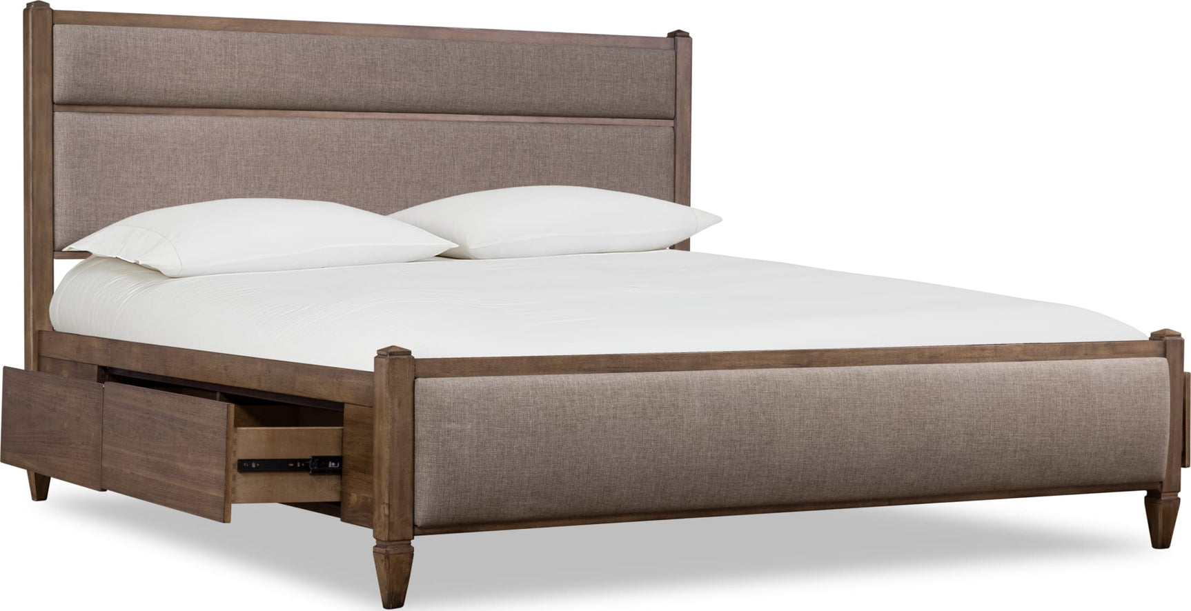 Ascott Mulch/Pecan Pie California King Upholstered Storage Bed