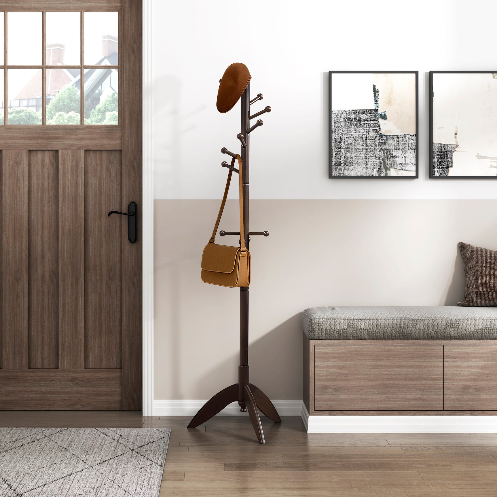 Moe Dark Brown Coat Rack - Ornate Home