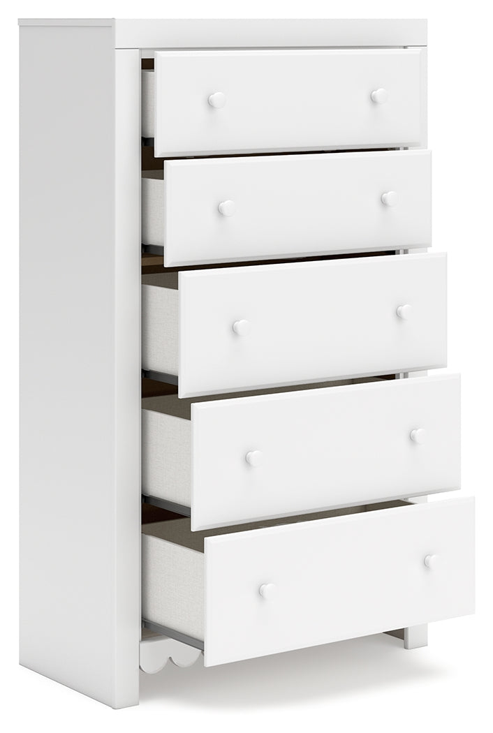 Mollviney White Chest of Drawers - Ornate Home