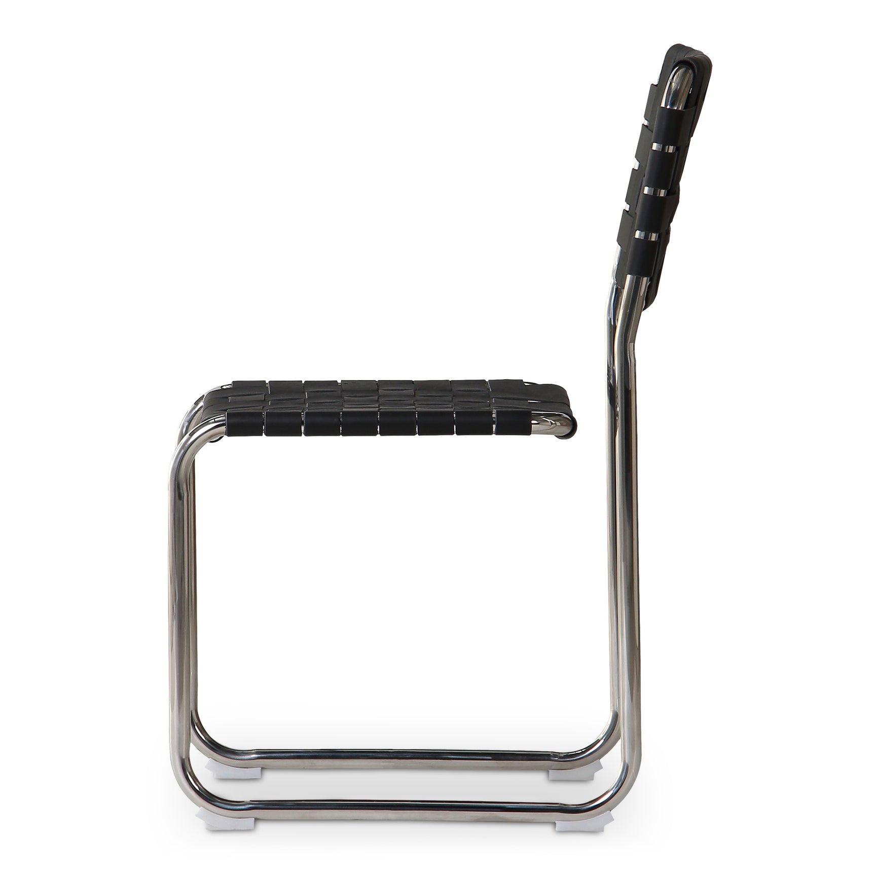 Moma Black Leather Stainless Steel Dining Chair (Set of 2) - Ornate Home