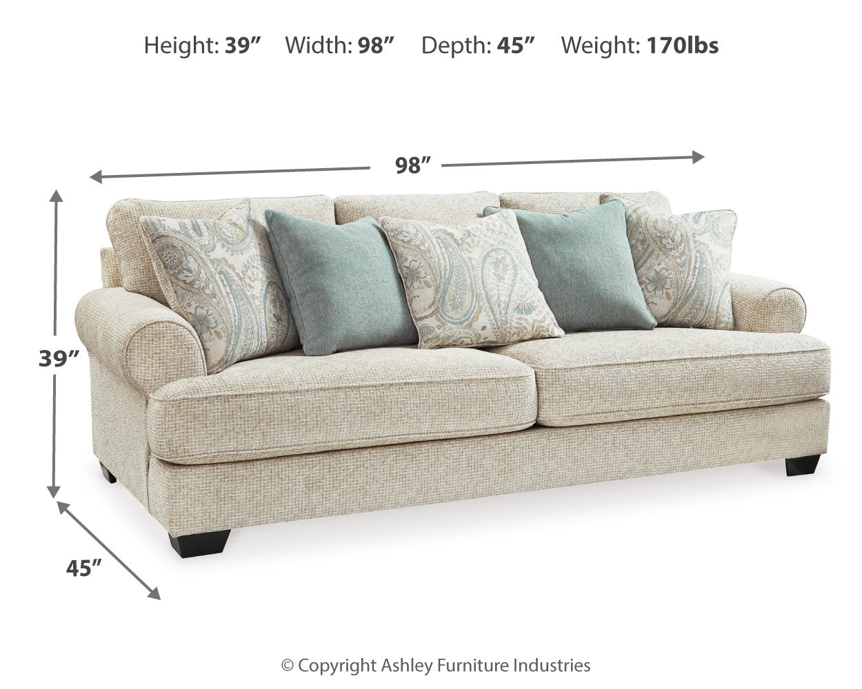Monaghan Sandstone Sofa (Online Special Price) - Ornate Home