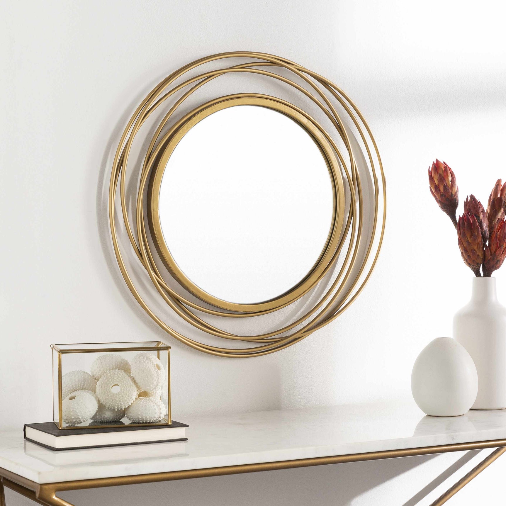 Monamon Round Rattan Mirror - Ornate Home