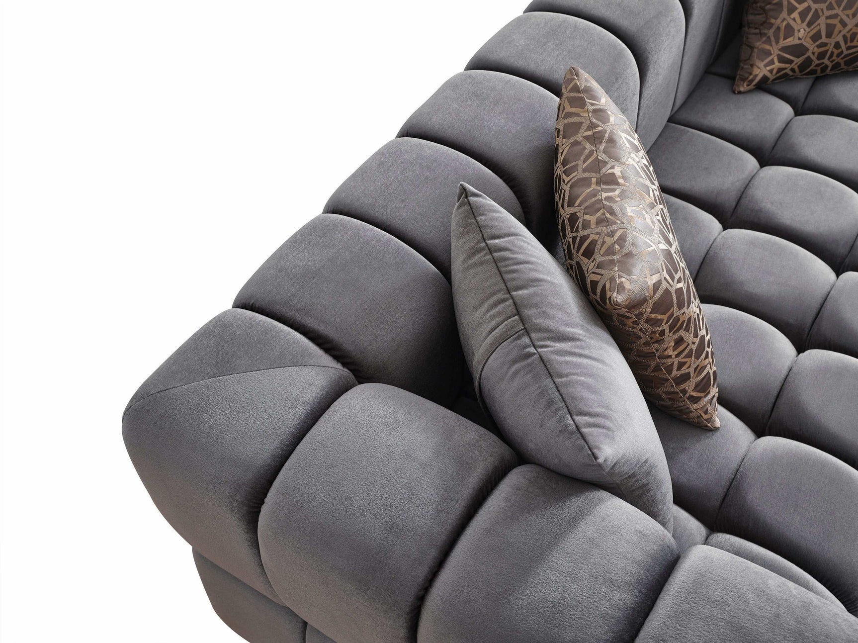 Monica Gray Velvet Living Room Set - Ornate Home