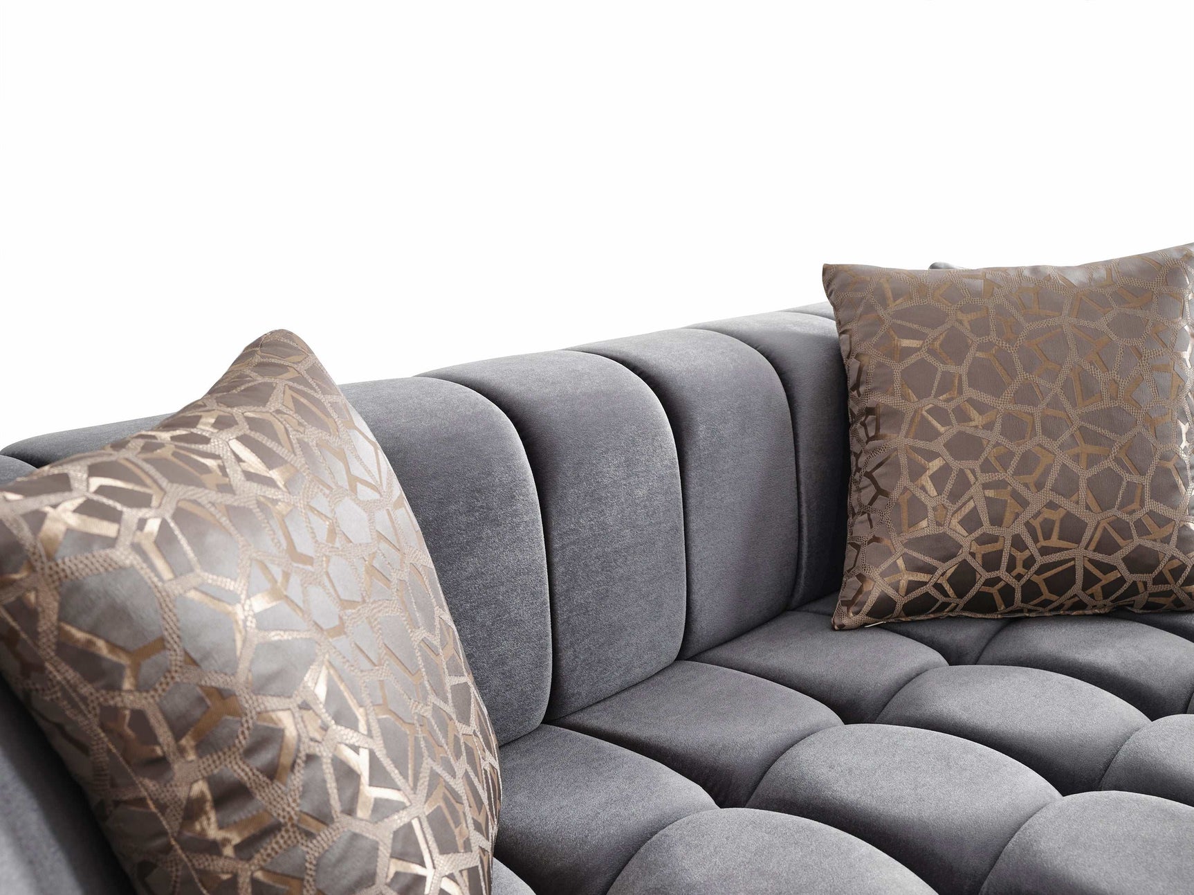 Monica Gray Velvet Living Room Set - Ornate Home