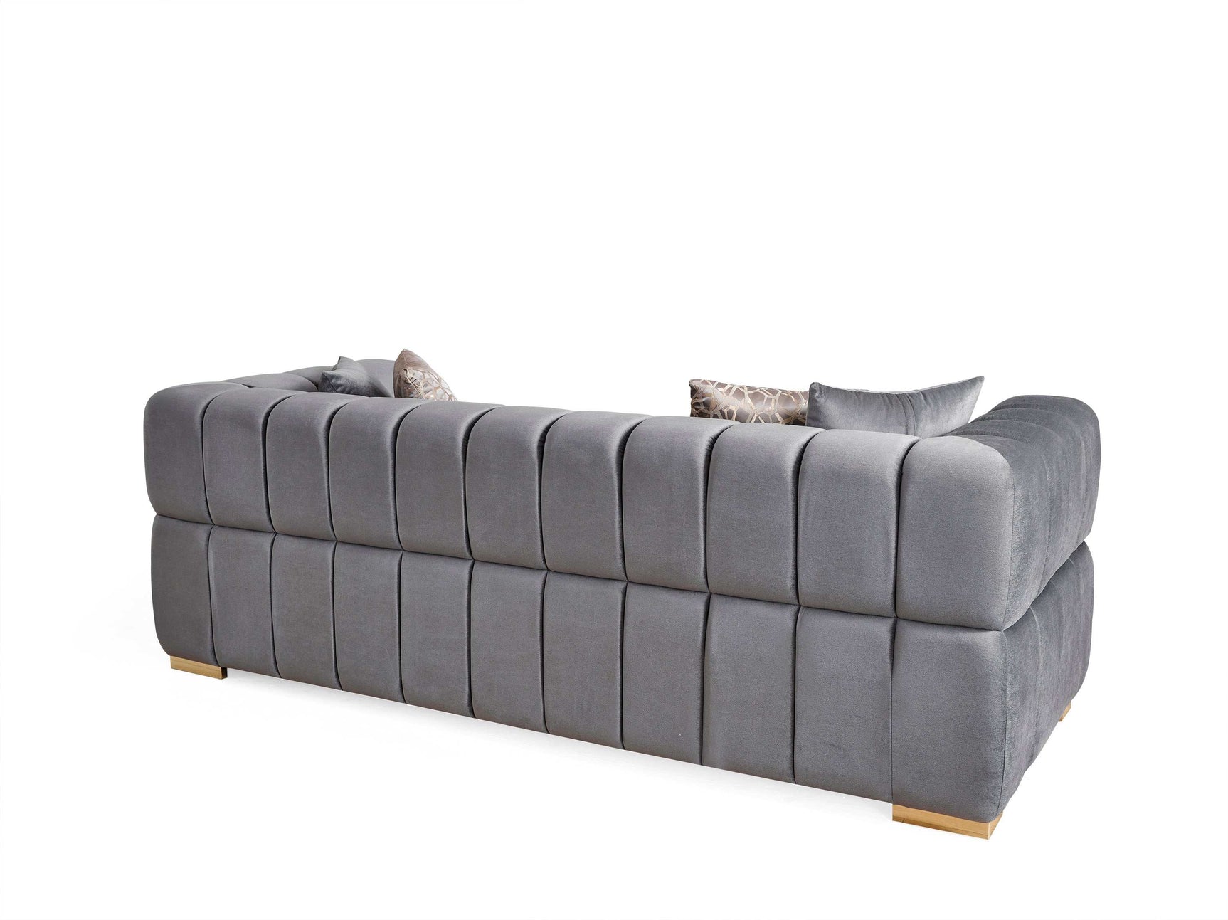 Monica Gray Velvet Living Room Set - Ornate Home