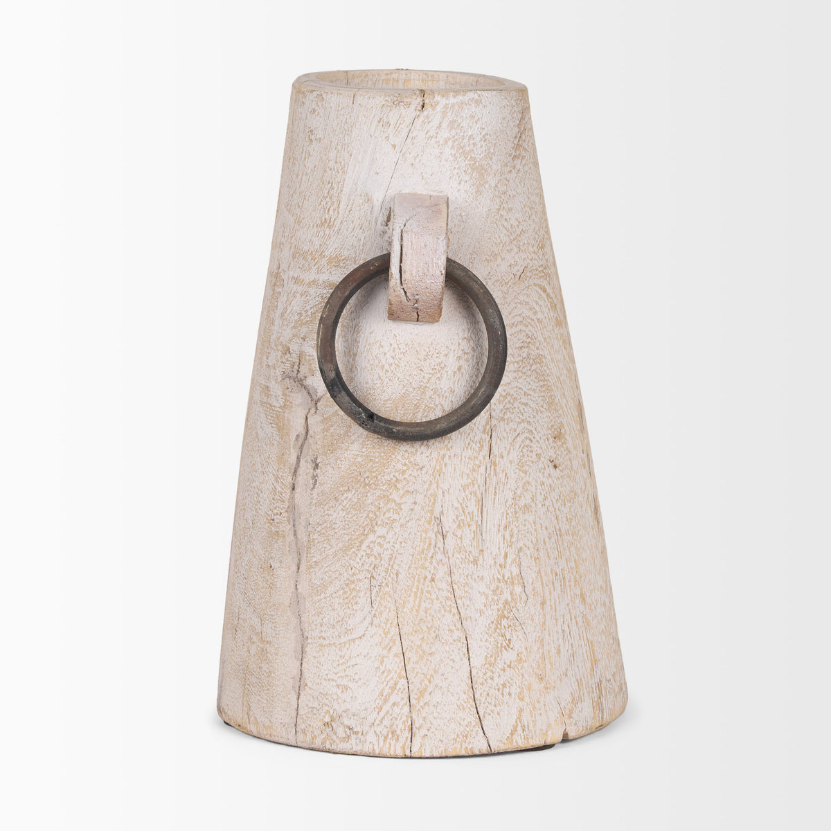 Monique Light Brown Large with Handles Wood Pot - Ornate Home