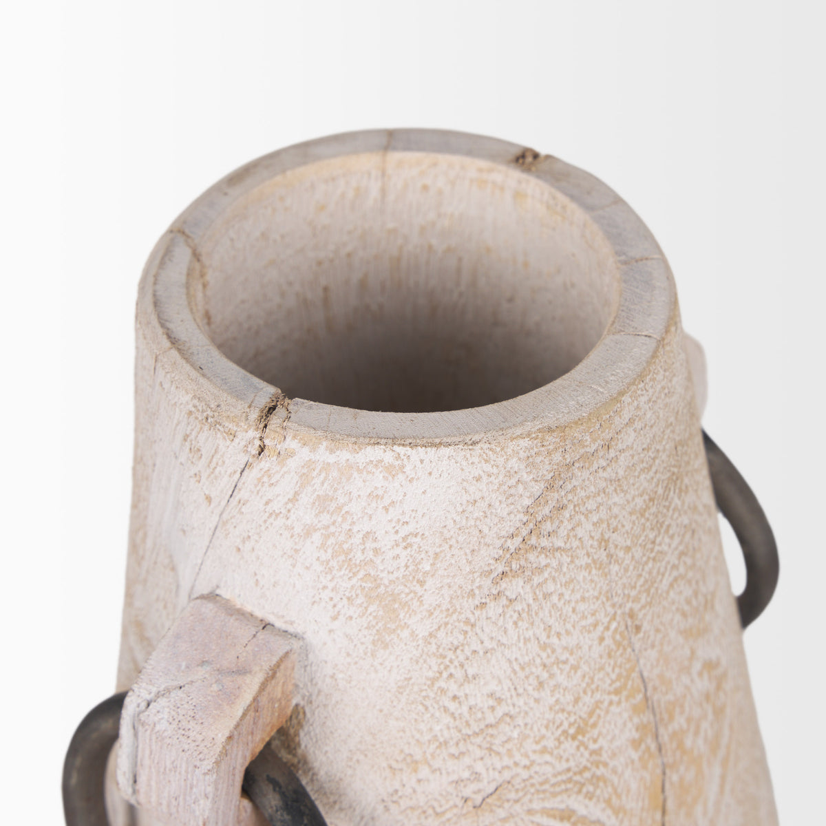 Monique Light Brown Large with Handles Wood Pot - Ornate Home