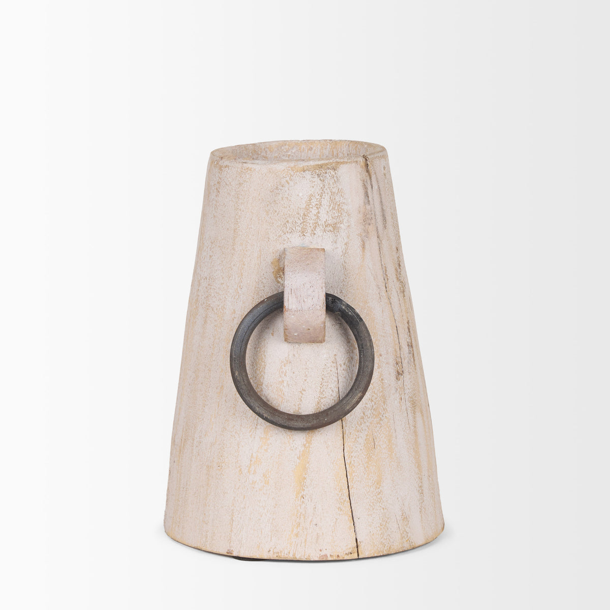Monique Light Brown Small with Handles Wood Pot - Ornate Home