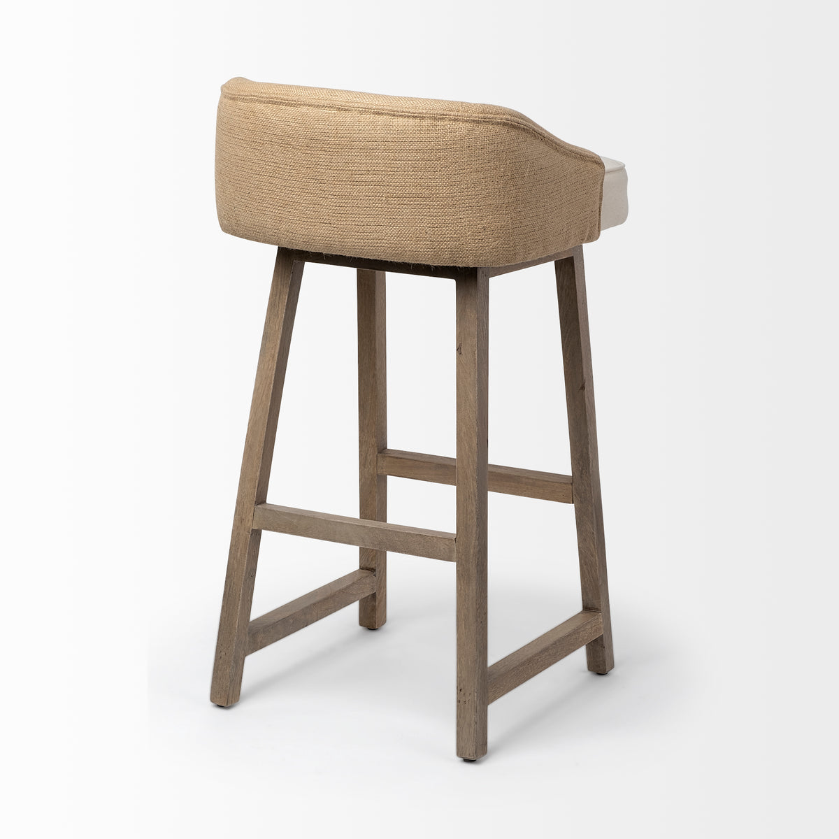 Monmouth Cream/Beige/Brown Fabric Seat Wood Frame Bar Stool