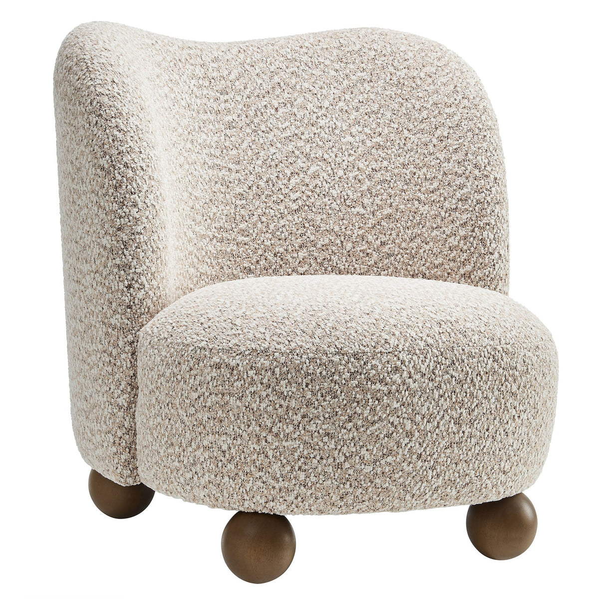 Monroe Coral Walnut Boucle Fabric Accent Chair - Ornate Home