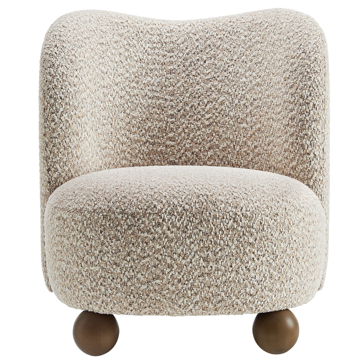 Monroe Coral Walnut Boucle Fabric Accent Chair - Ornate Home