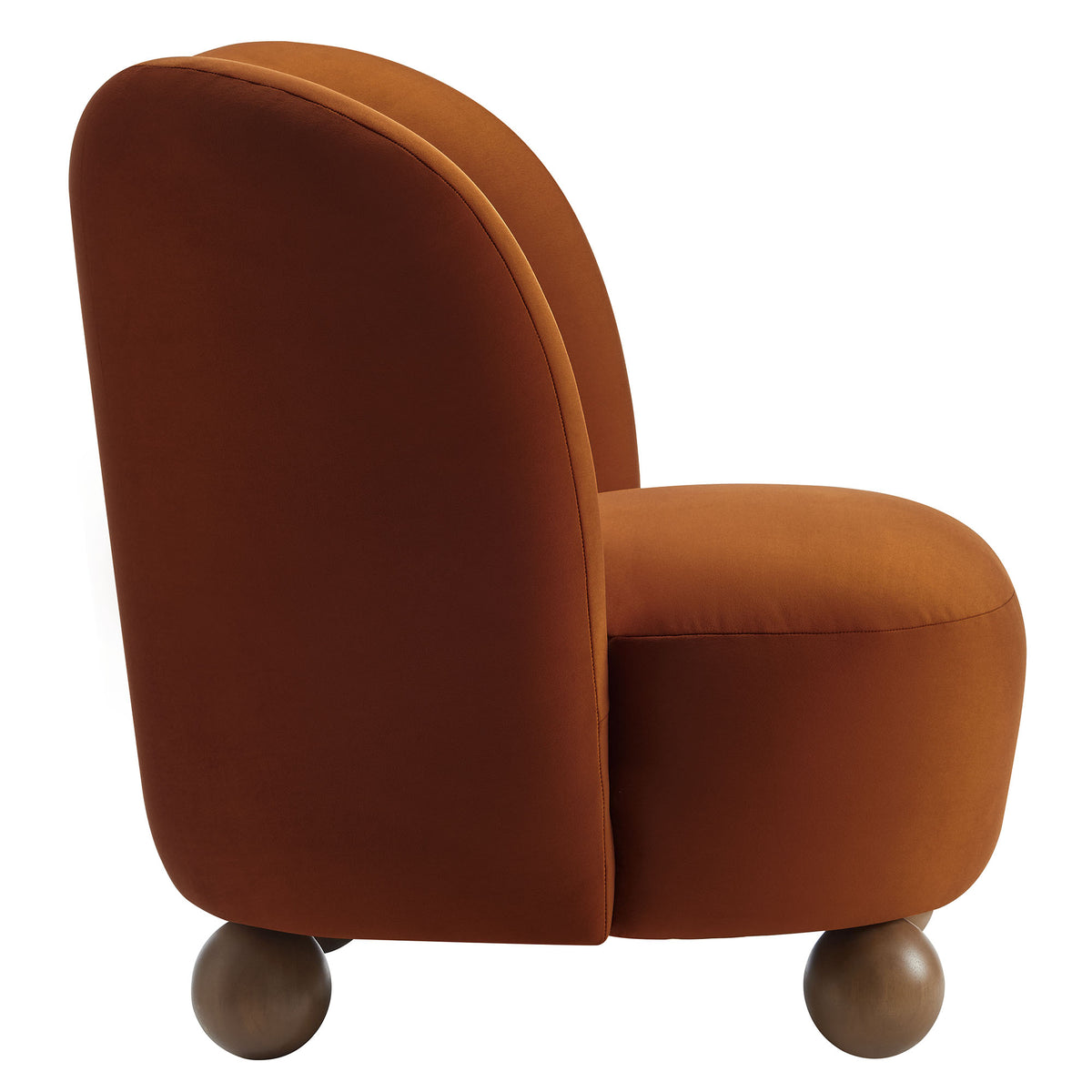 Monroe Rust/Walnut Performance Velvet Accent Chair - Ornate Home