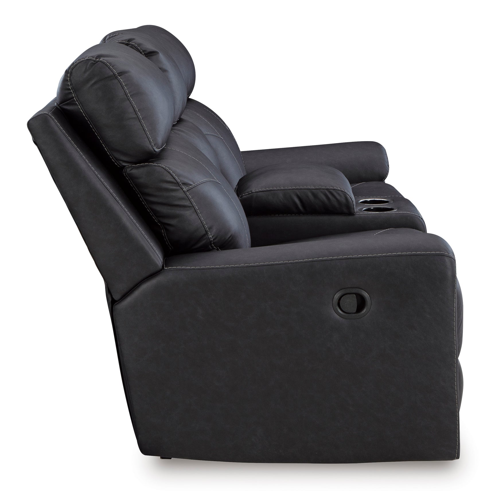 Montacute Black Reclining Loveseat with Console - Ornate Home