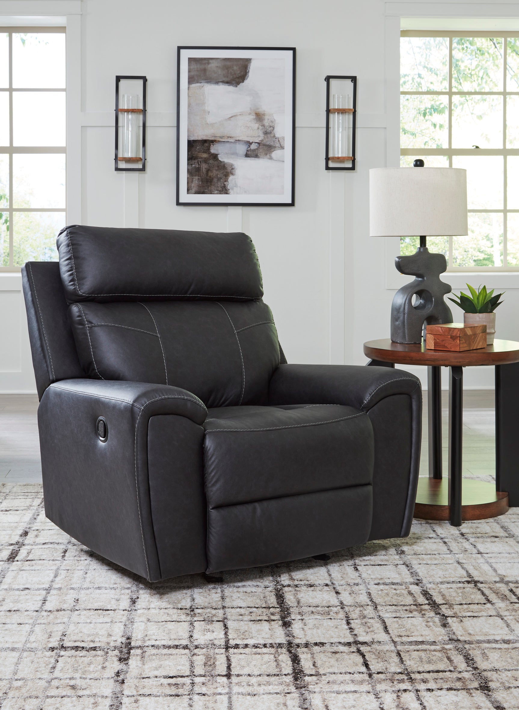 Montacute Black Recliner - Ornate Home