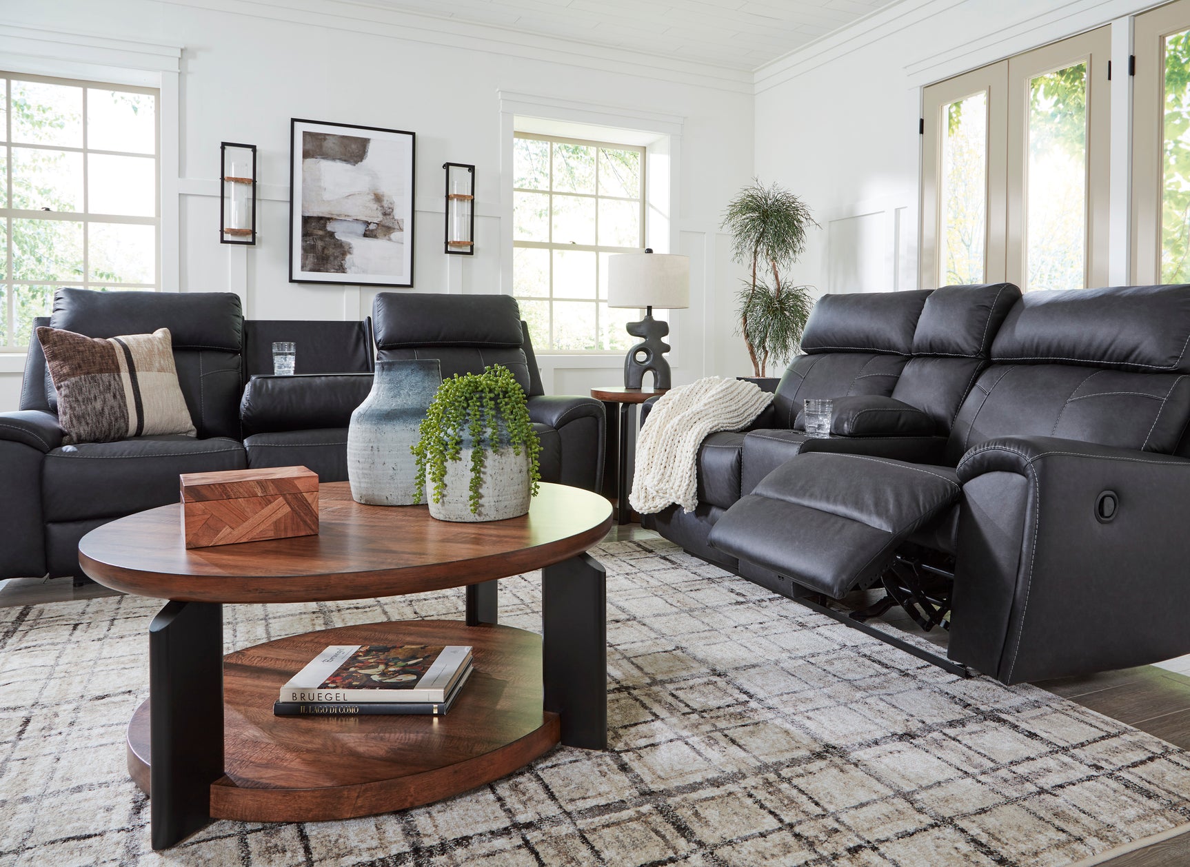 Montacute Black Reclining Sofa and Loveseat - Ornate Home