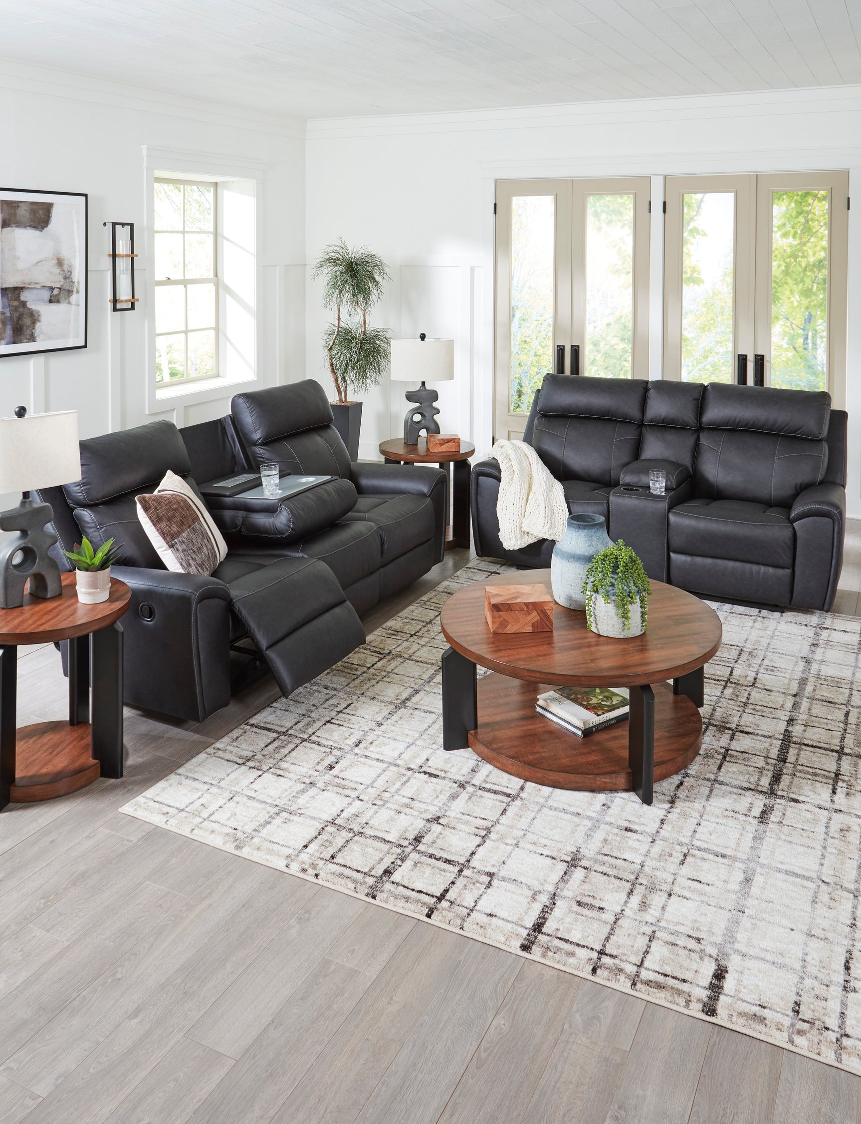 Montacute Black Reclining Sofa and Loveseat - Ornate Home