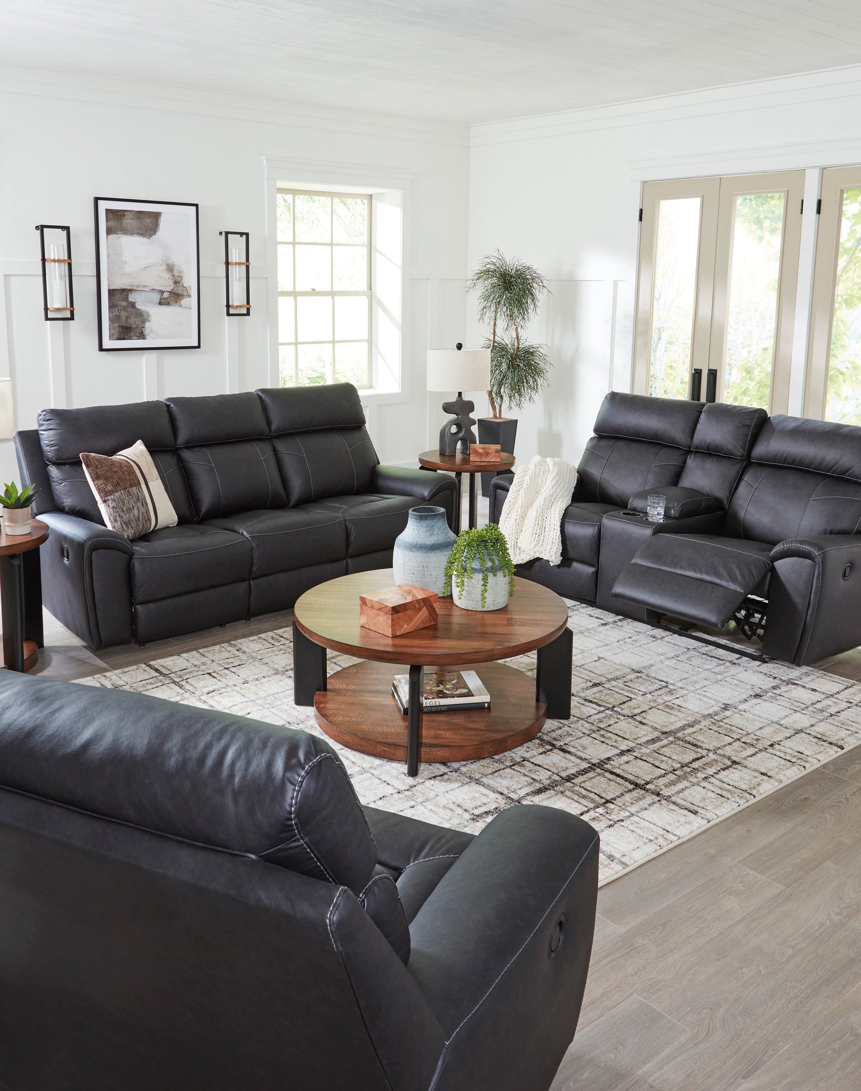 Montacute Black Reclining Sofa and Loveseat - Ornate Home