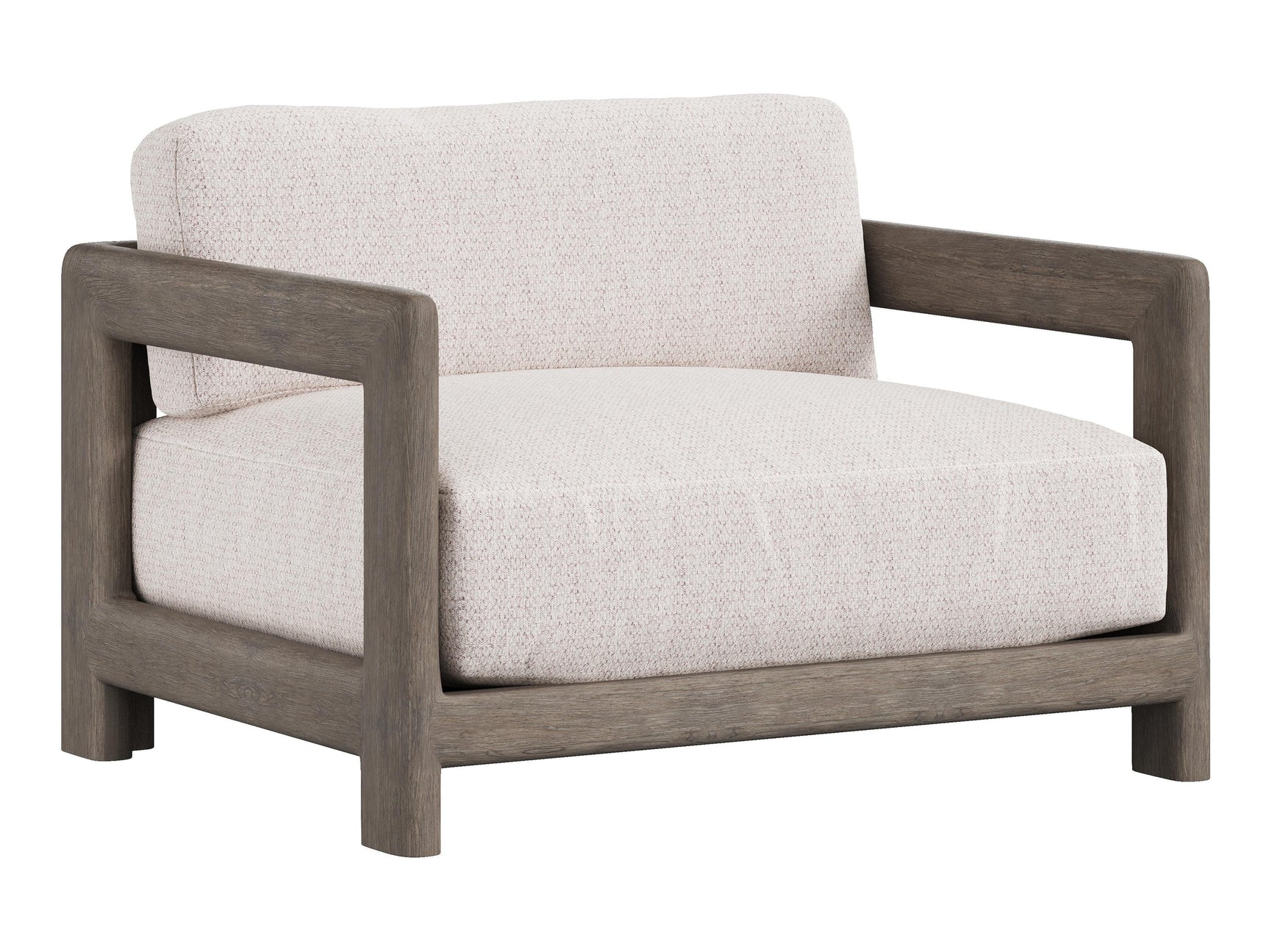 Montaigne Weathered Teak/White/Cream Outdoor Chair 1/2 - Ornate Home