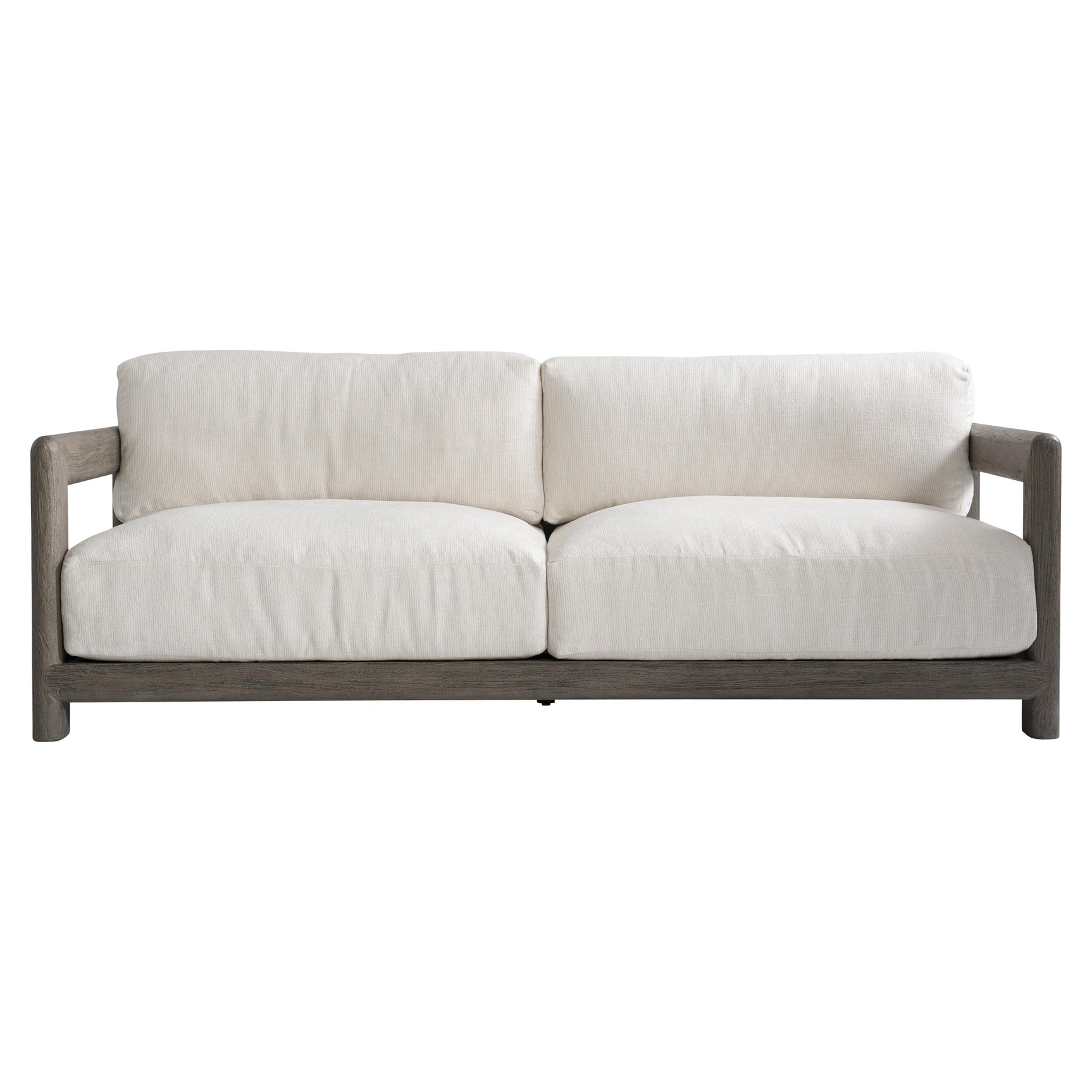 Montaigne Weathered Teak/White/Cream Outdoor Sofa - Ornate Home