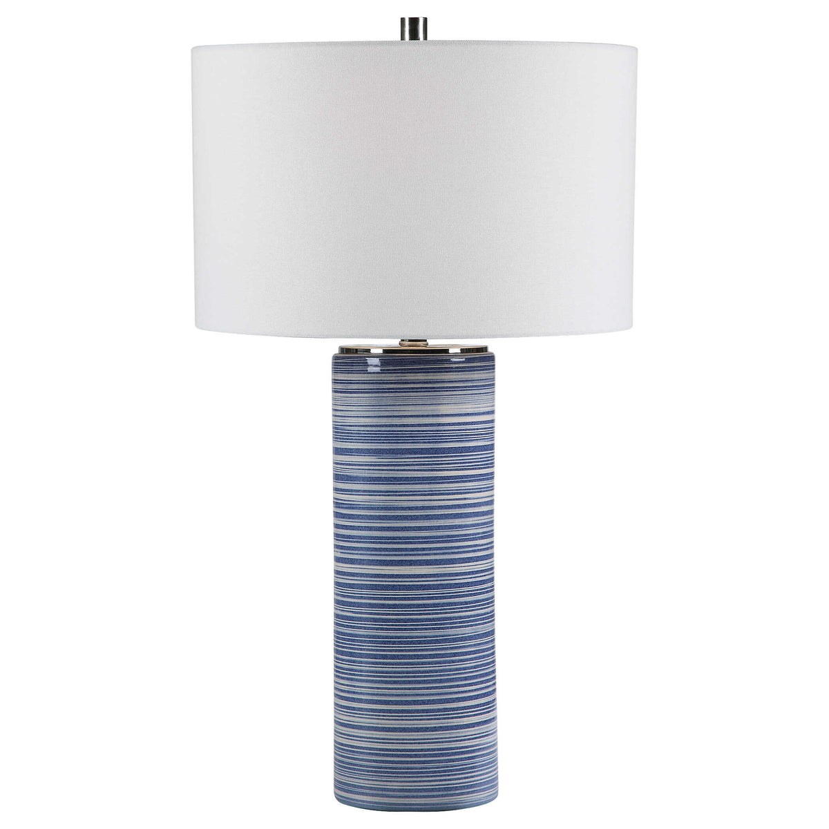 Montauk Blue/White Striped Table Lamp - Ornate Home