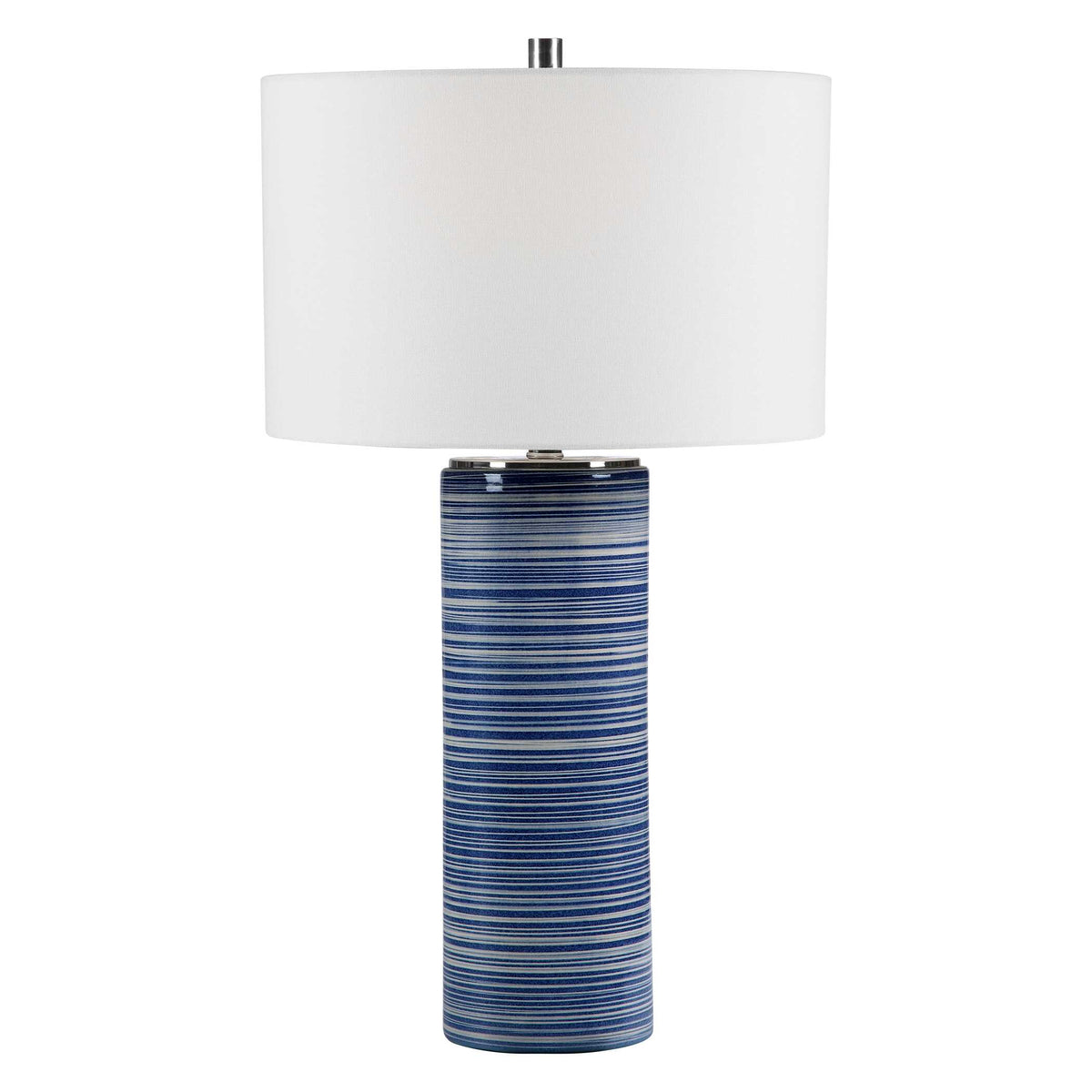 Montauk Blue/White Striped Table Lamp - Ornate Home