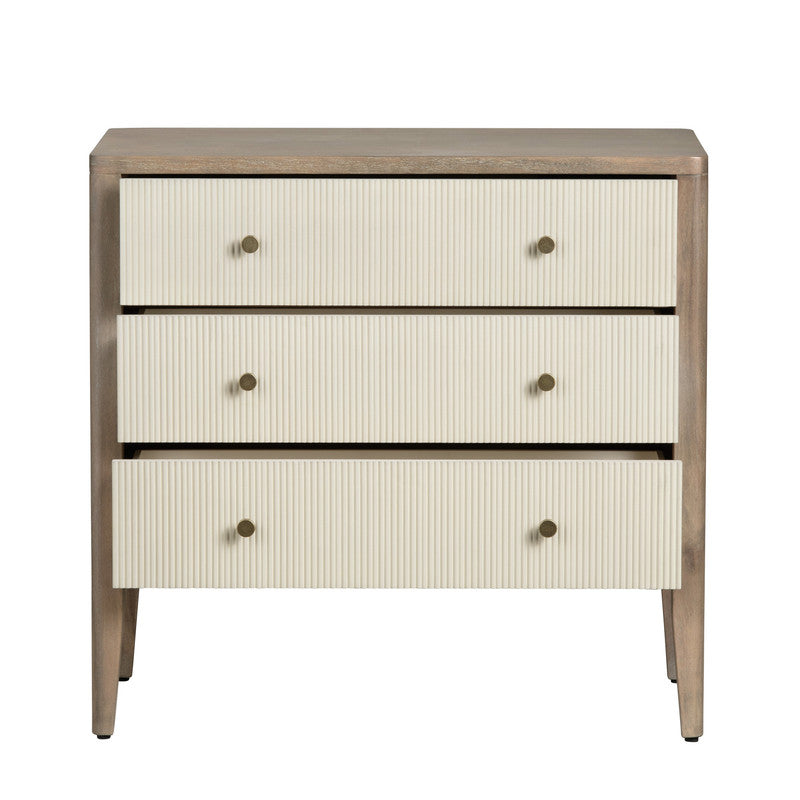 Montclair Brown/Cream Three-Drawer Chest - Ornate Home