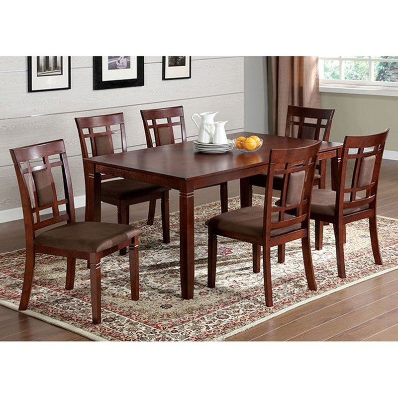 Montclair Dark Cherry/Brown 7 Pc. Dining Table Set - Ornate Home